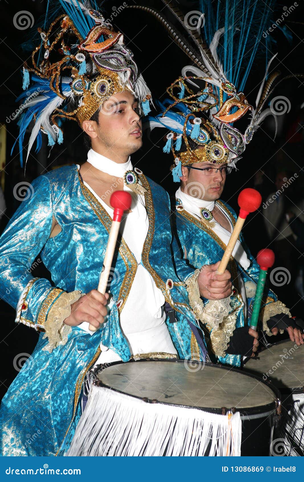 Drummers in Costumes at the Grand Carnival Parade Editorial Stock Image