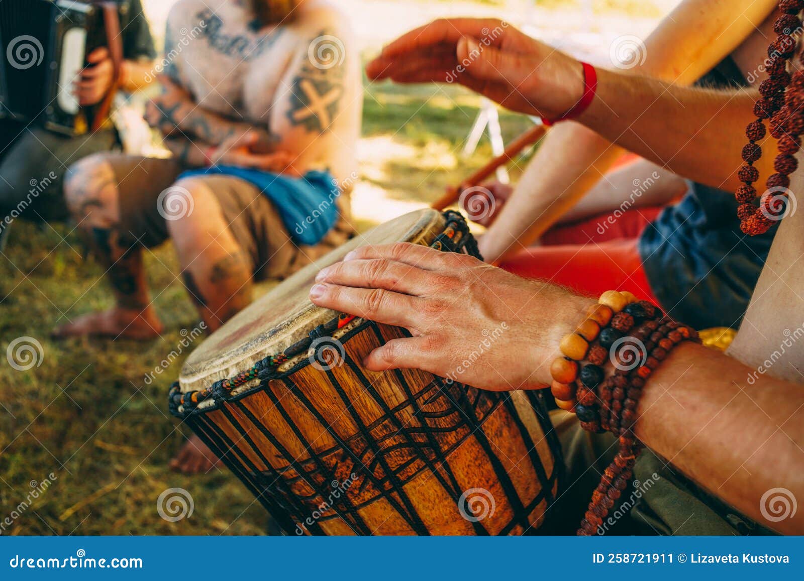 Drumming, Percussion, Hands Tapping the Darbuka Stock Image Image of