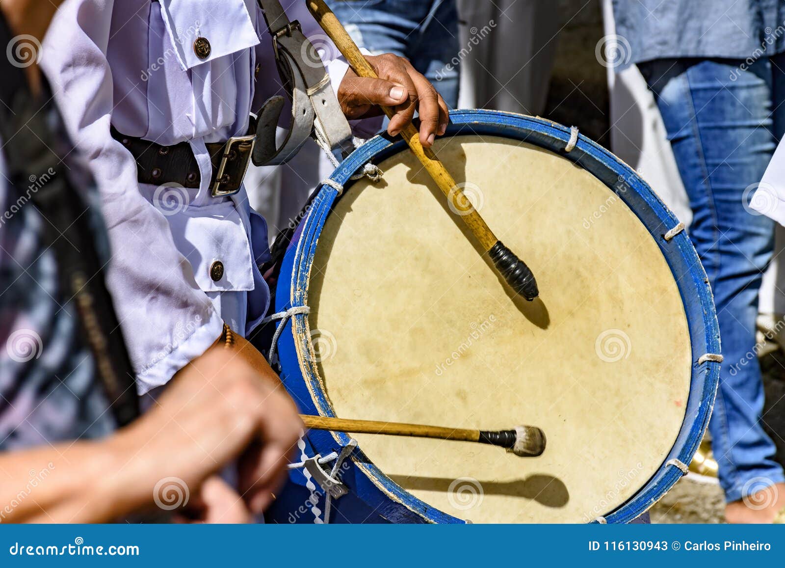 Drums Being Played in Celebration Stock Image Image of bass, isolated