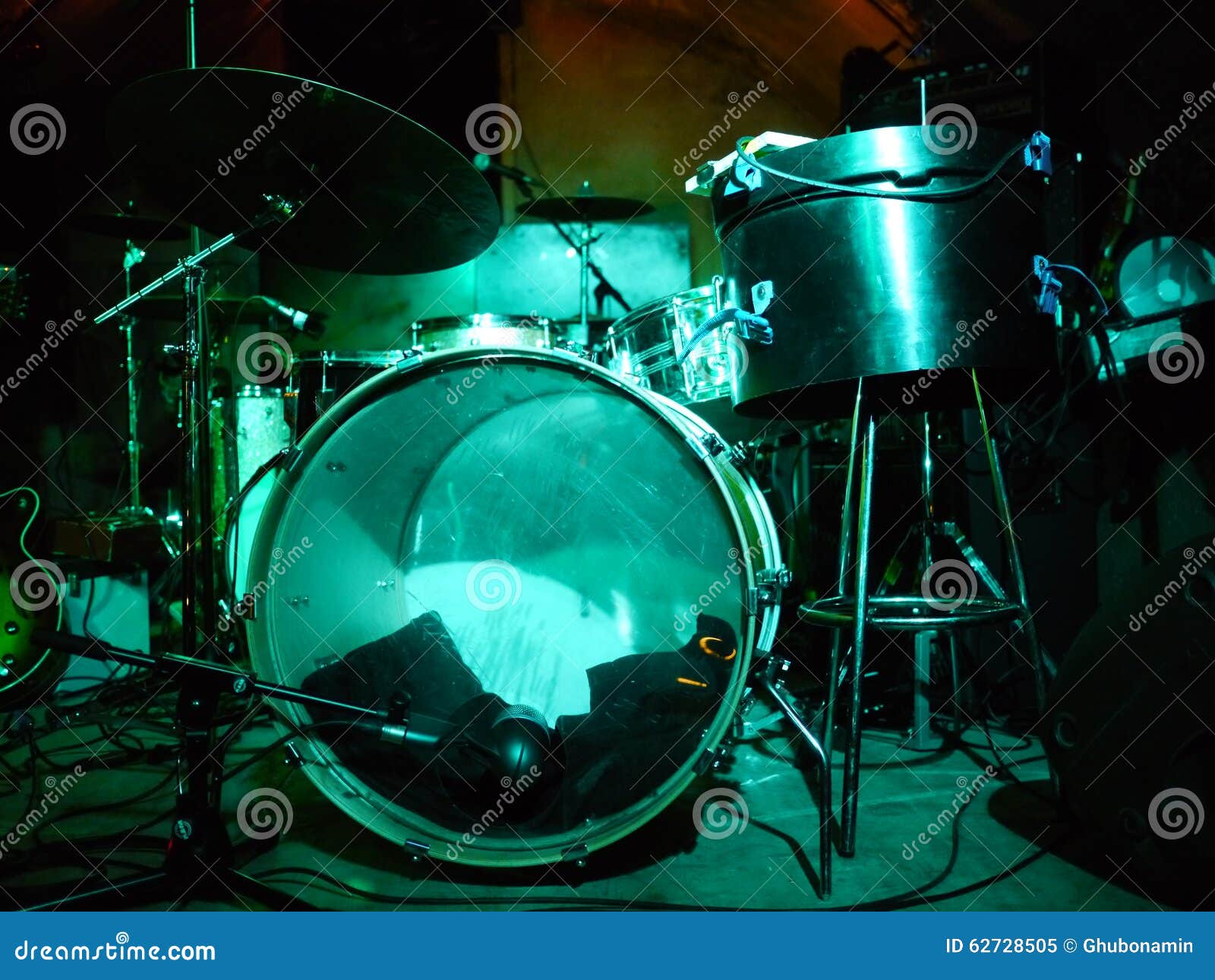 Drums in Lights stock image. Image of concert, instrument 62728505