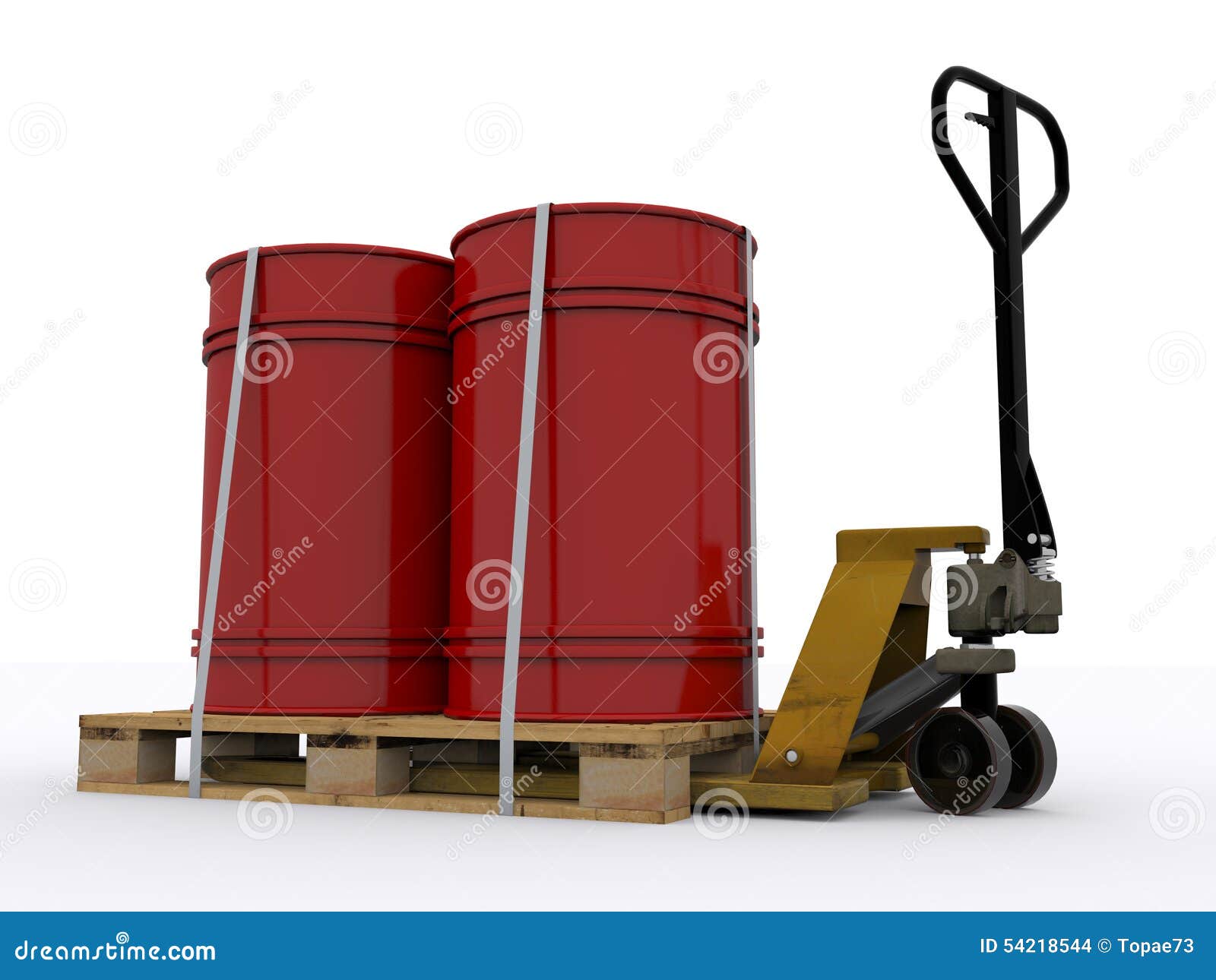 Drums on pallet stock photo. Image of tank, europalett 54218544