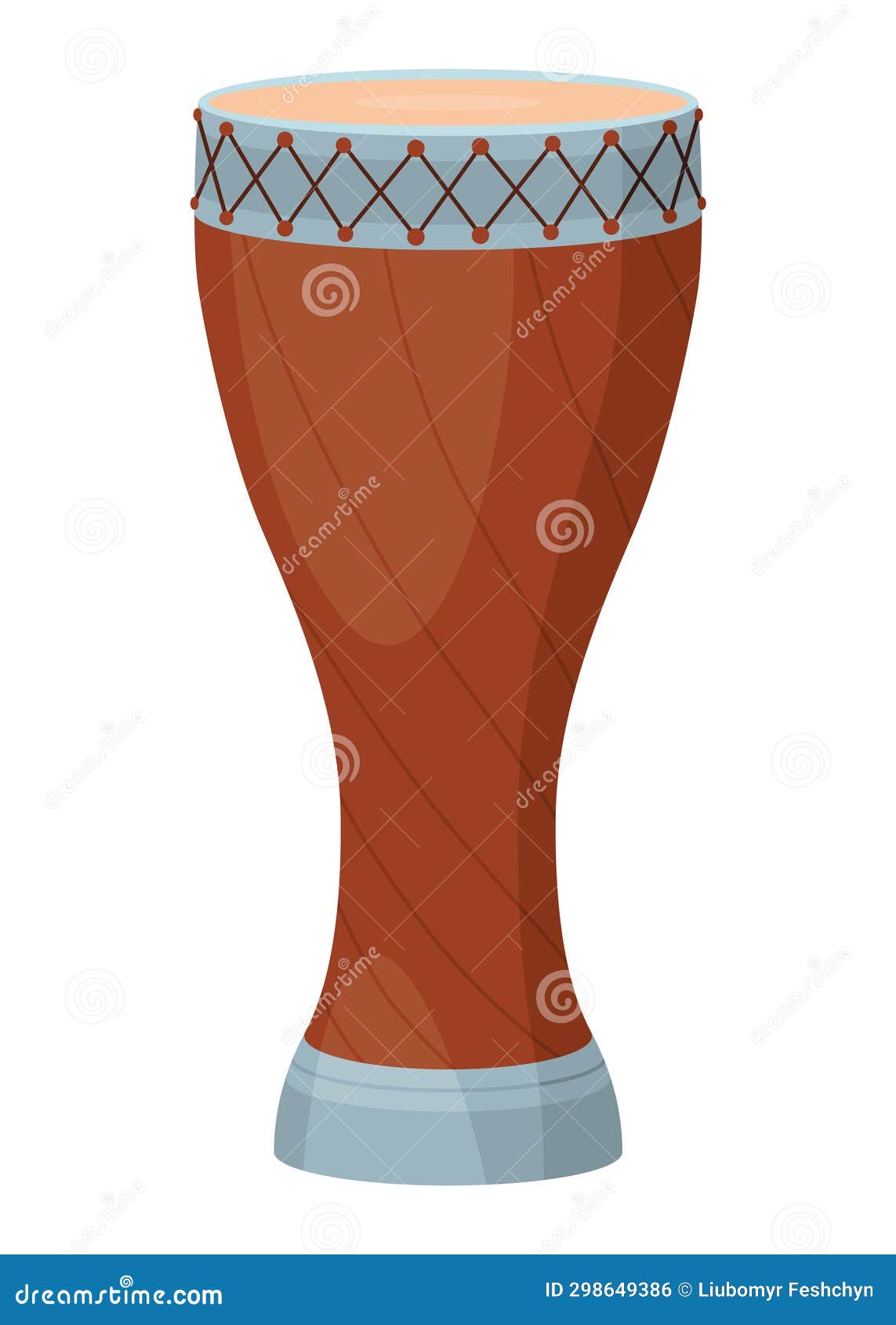 Drums and Percussion Vector Flat Illustrations Isolated Over White