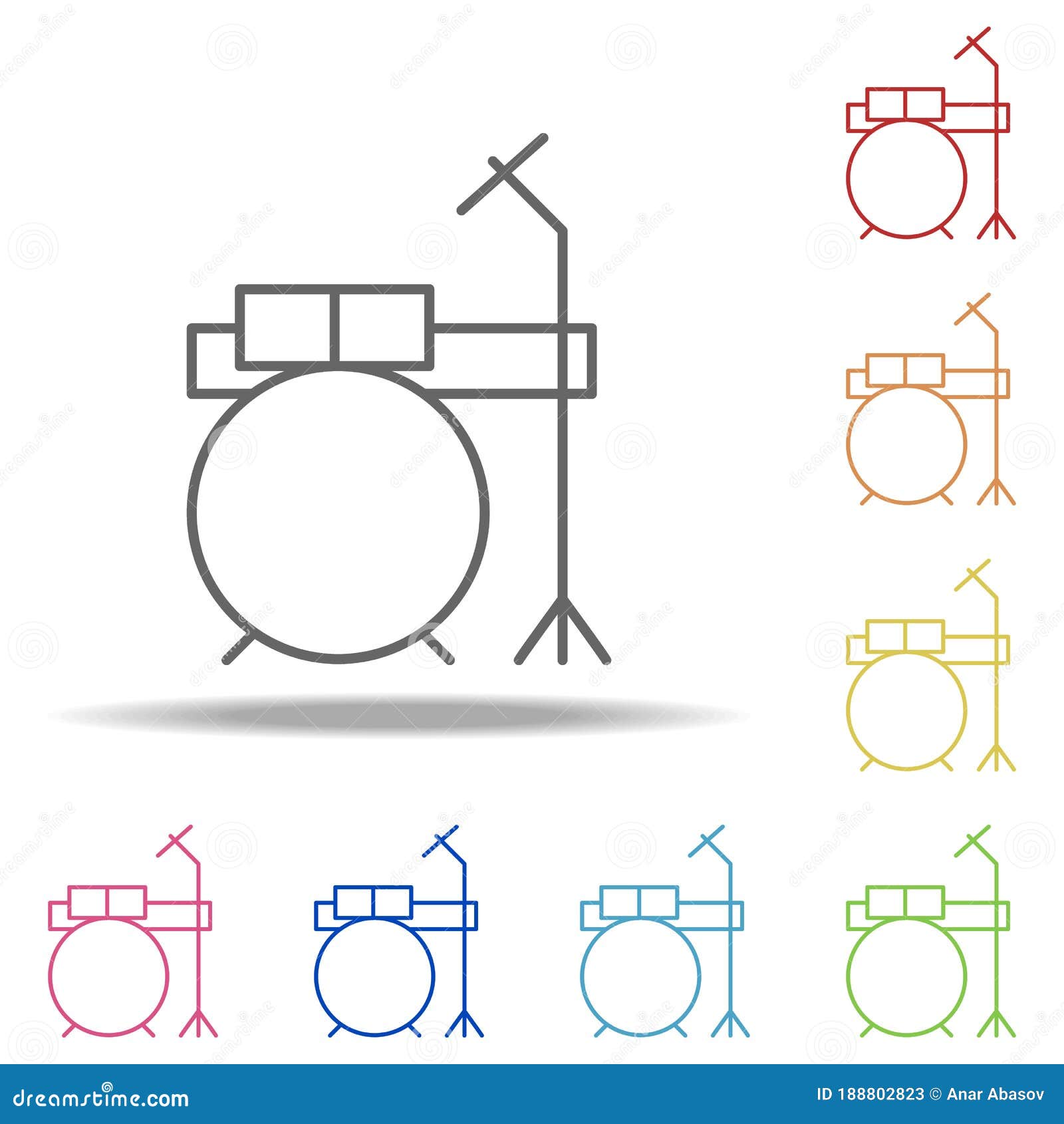 Drums Set Icon. Elements Of  In Multi Colored Icons. Simple Icon For