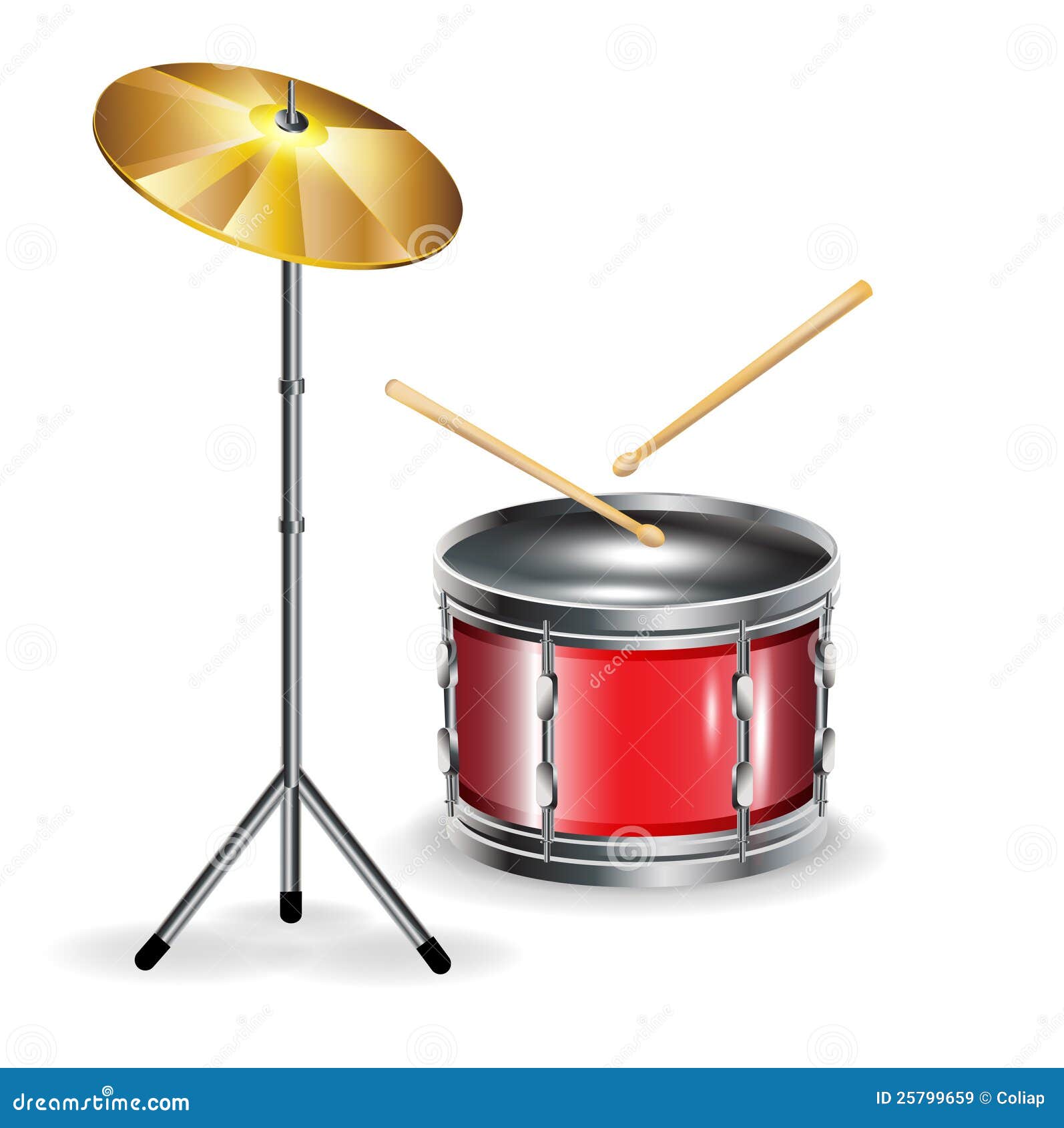 drums with sticks and cymbal