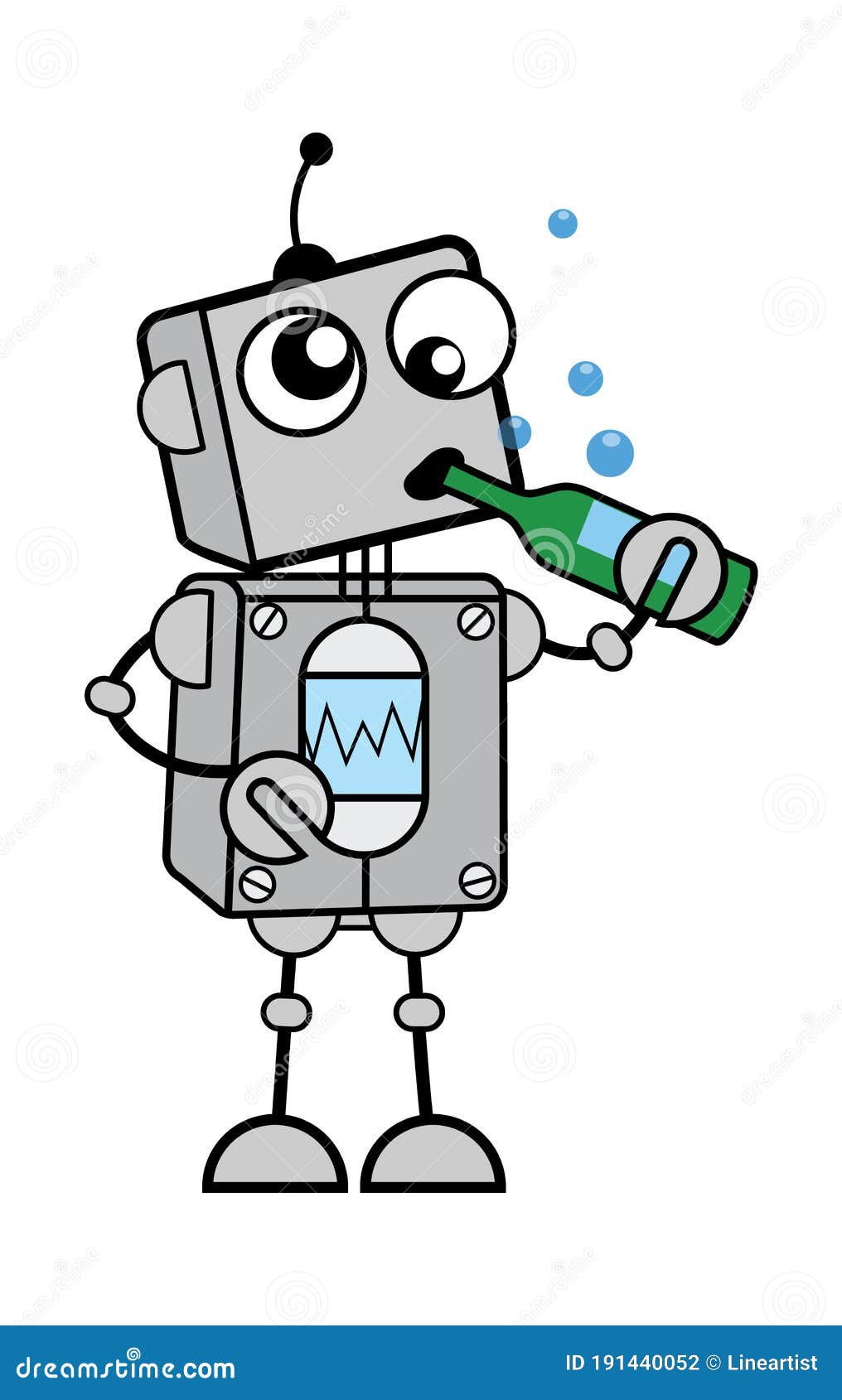 Drunk Robot stock illustration. Illustration -