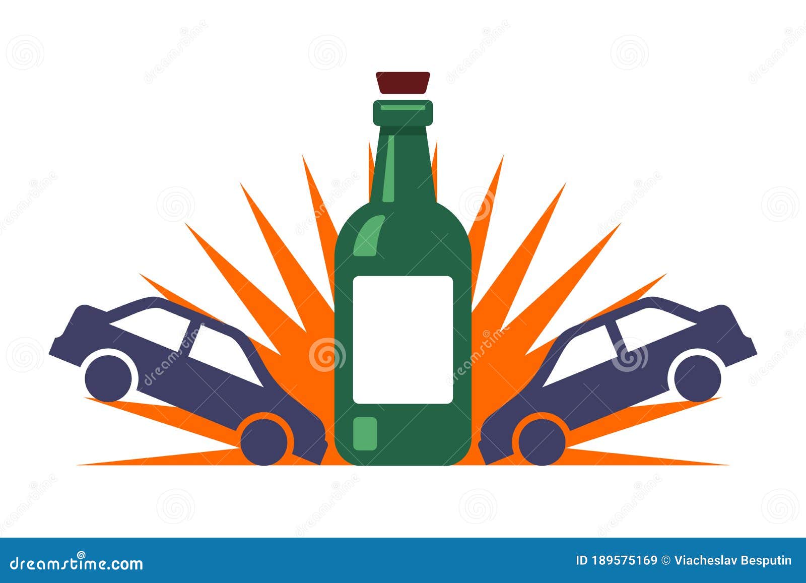 A Drunk Driver Driving an Accident on the Road. Stock Vector