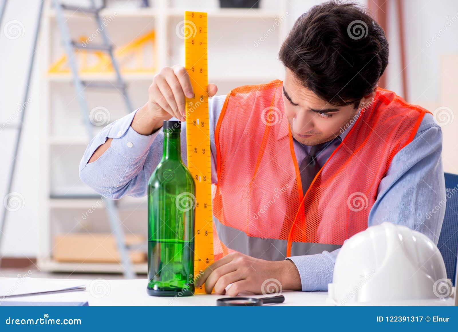 The Drunk Engineer Working in the Stock Image Image of