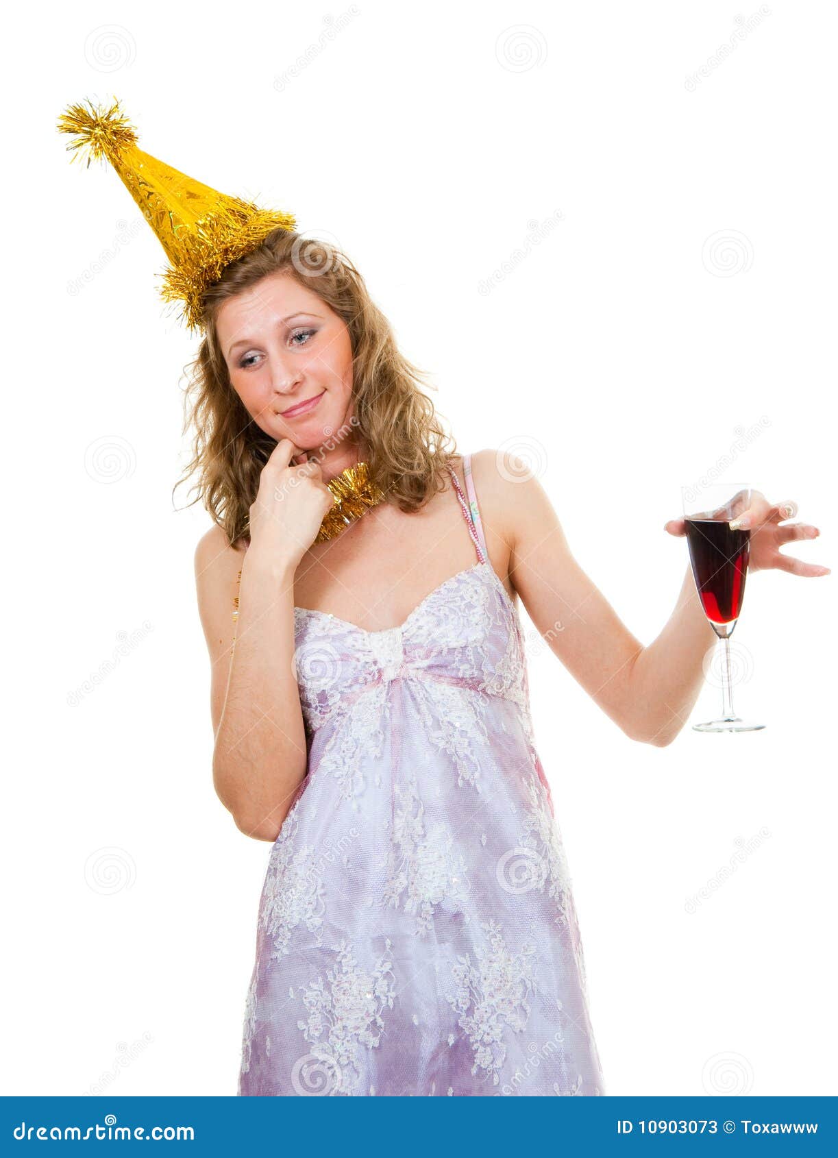 Drunk Girl with a Glass of Wine Stock Image Image of human, humor