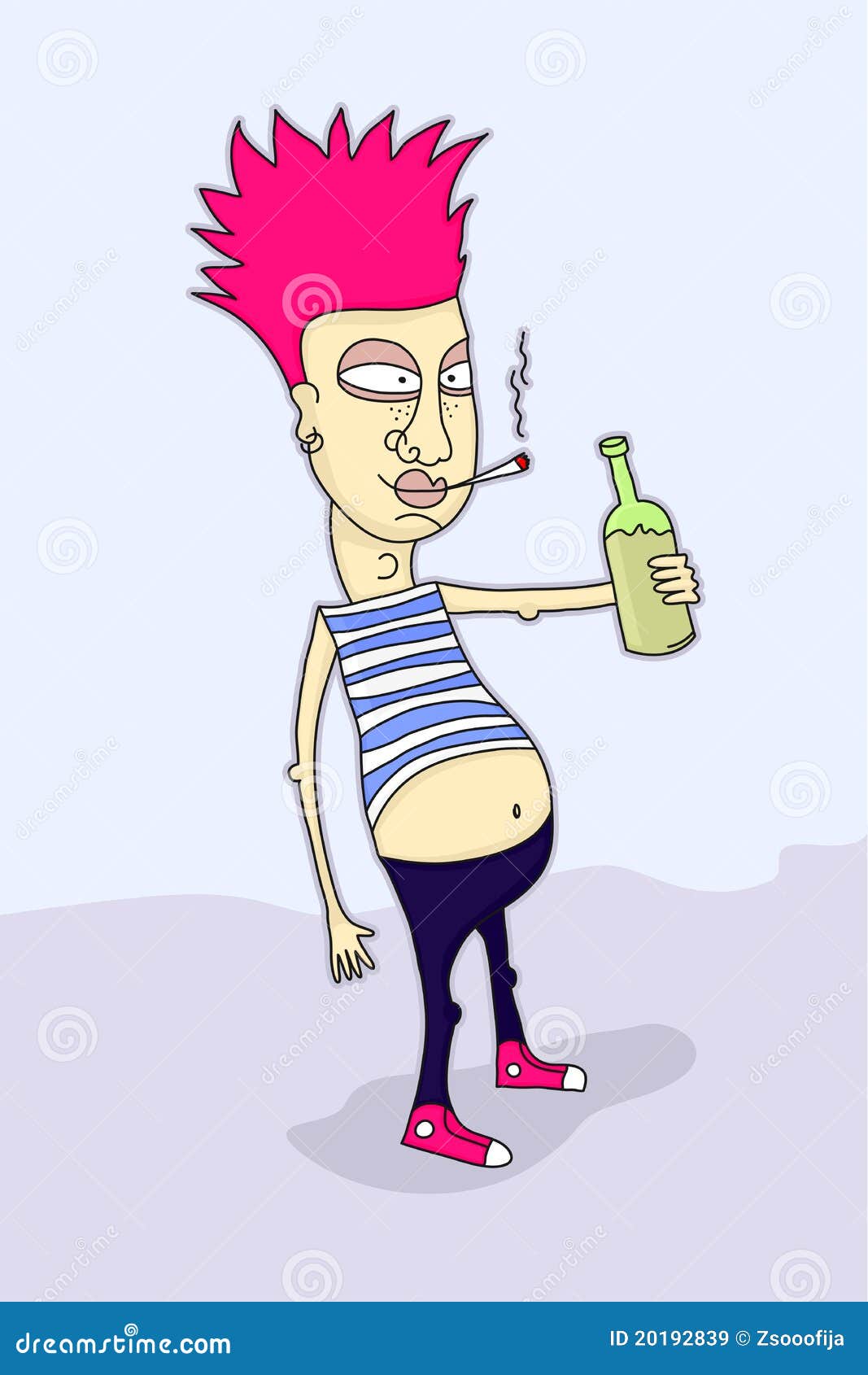 Drunk Punk Cartoon Vector | CartoonDealer.com #20192839