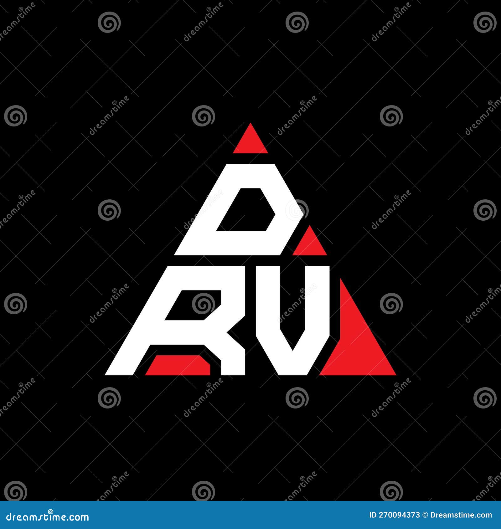 drv triangle letter logo  with triangle . drv triangle logo  monogram. drv triangle  logo template with red