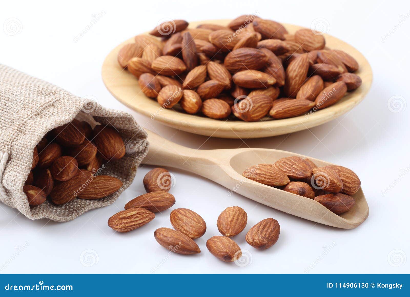 Dry Almonds Nuts Isolated on White Stock Photo Image of fresh, kernel 114906130