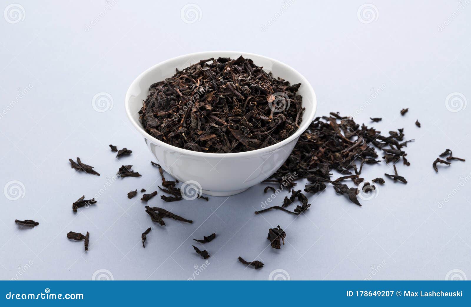 Dry Black Tea Leaves Isolated on White Background Stock Image Image