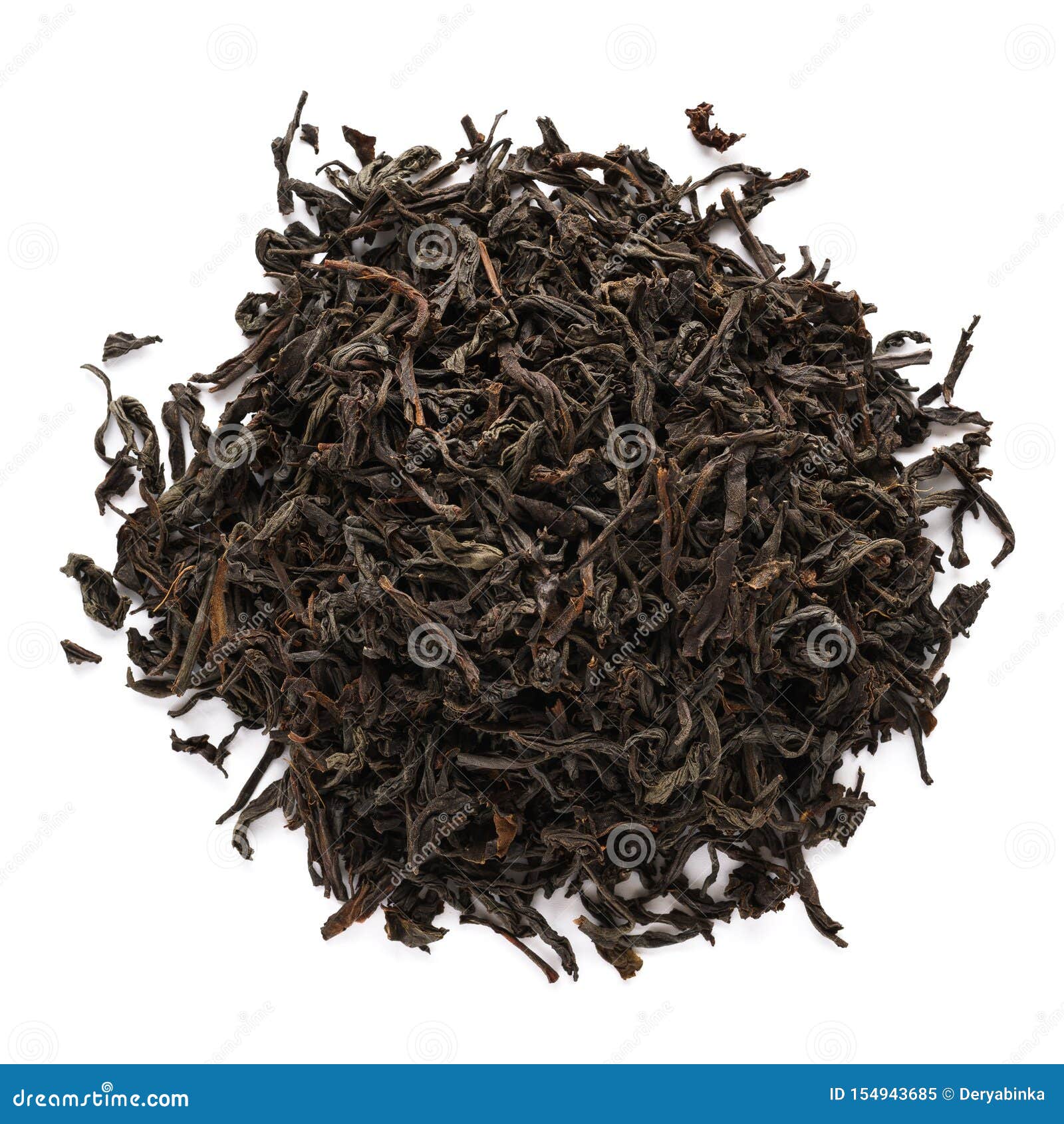 Dry Black Tea Leaves Isolated on White Background Stock Image Image
