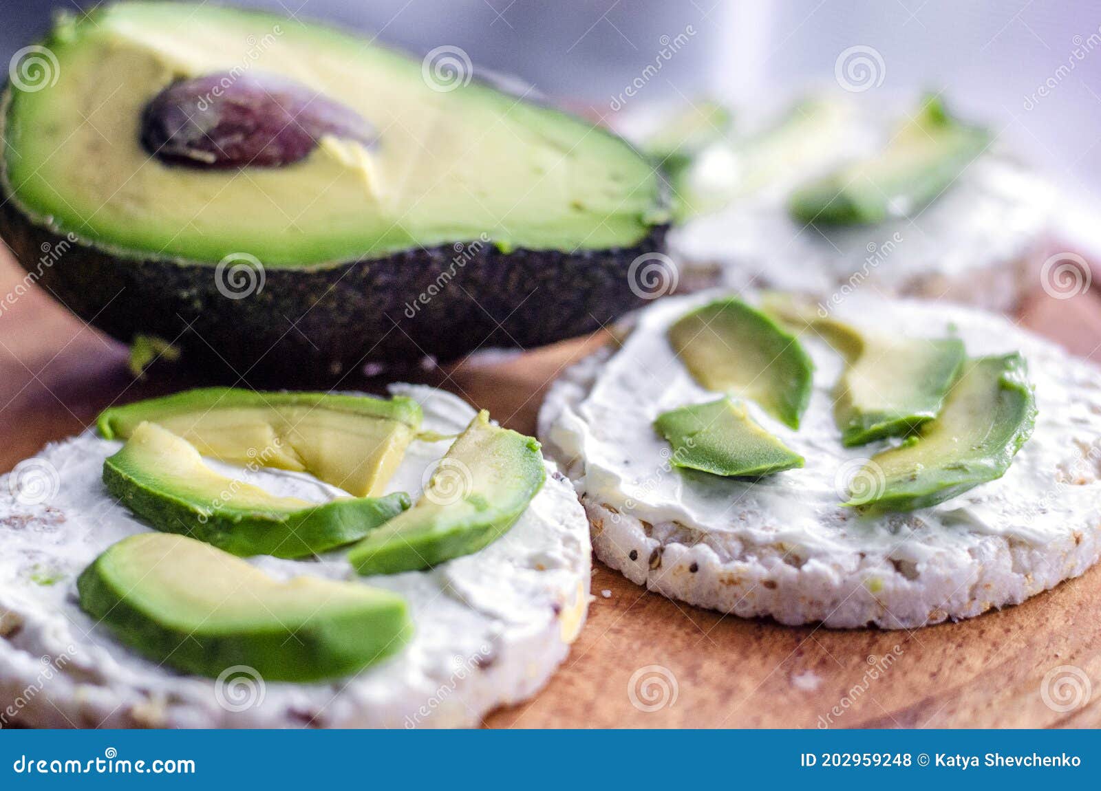 Dry Bread Sandwich with Avocado Stock Photo Image of food, health