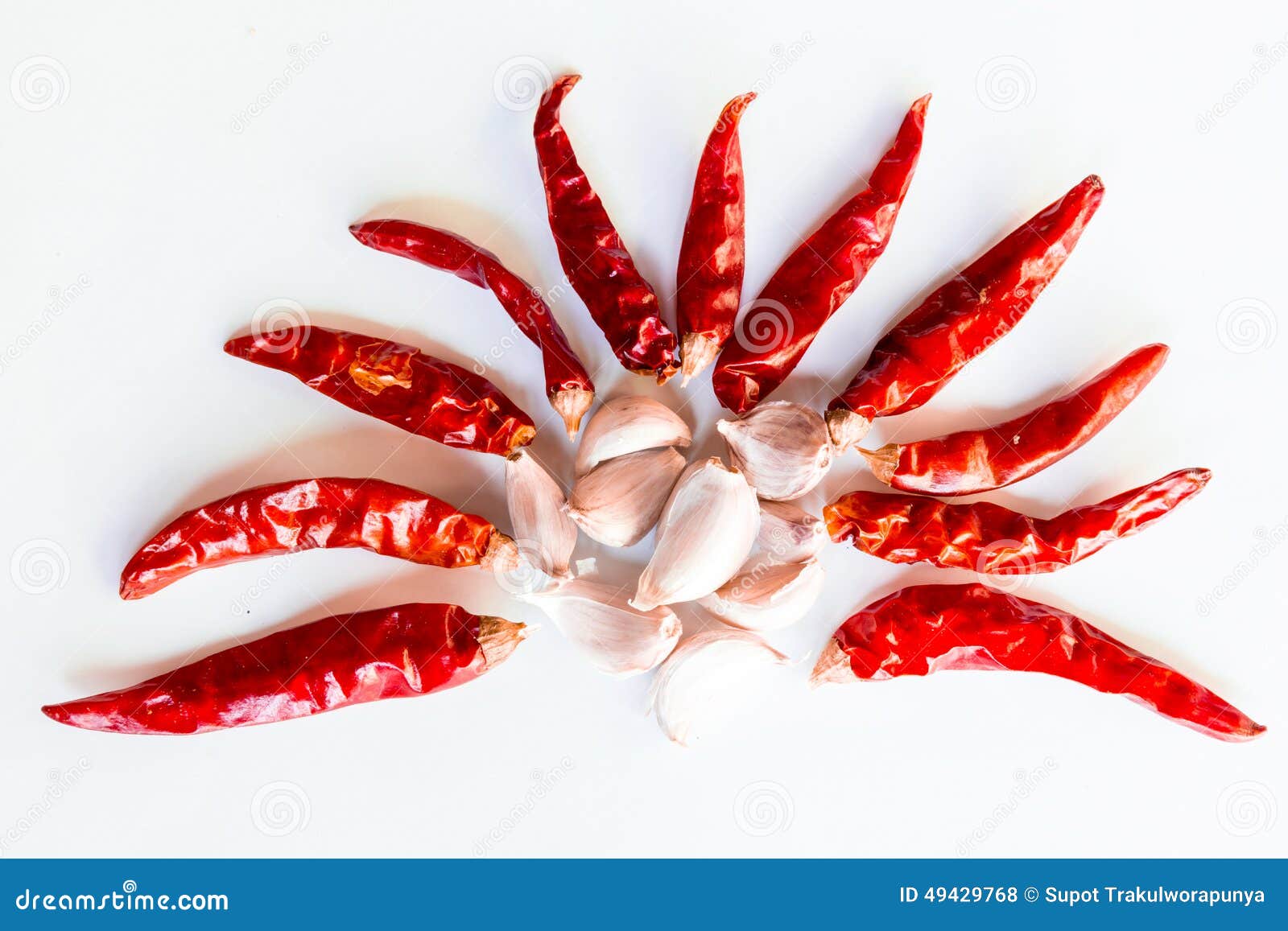 Dry chili and garlic stock photo. Image of background 49429768