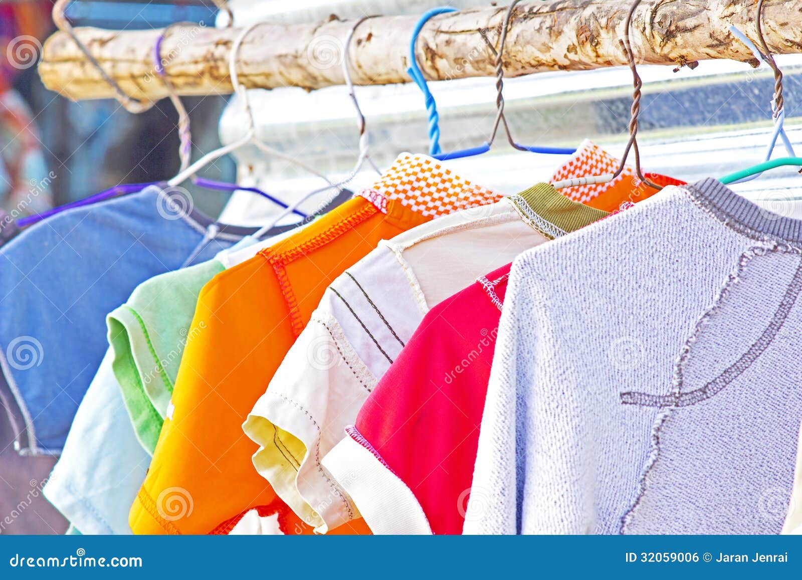 Dry clothes in the air stock photo. Image of cloth, clear - 32059006