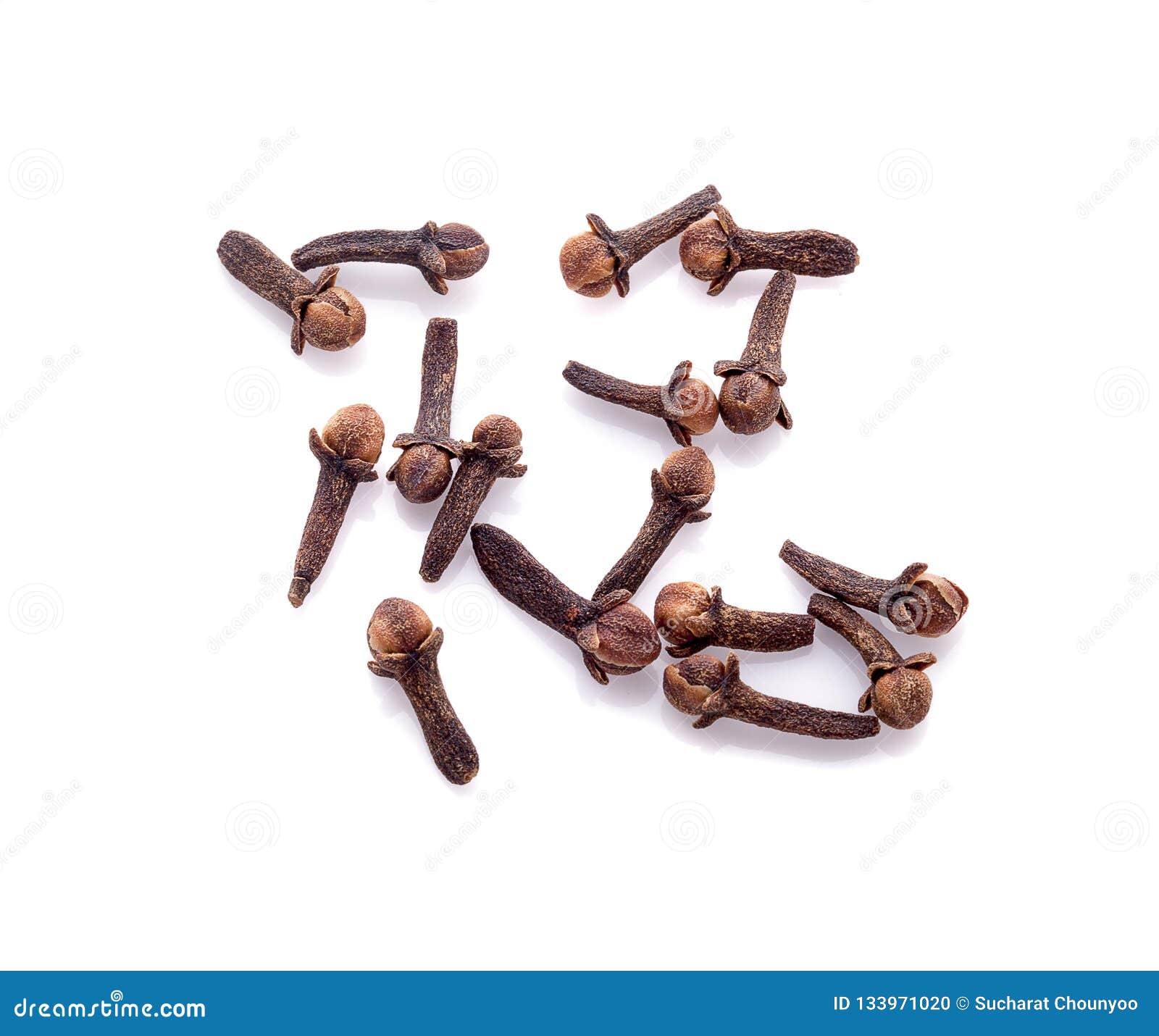 Dry Cloves On A White Background Rashes From The Jar. RoyaltyFree