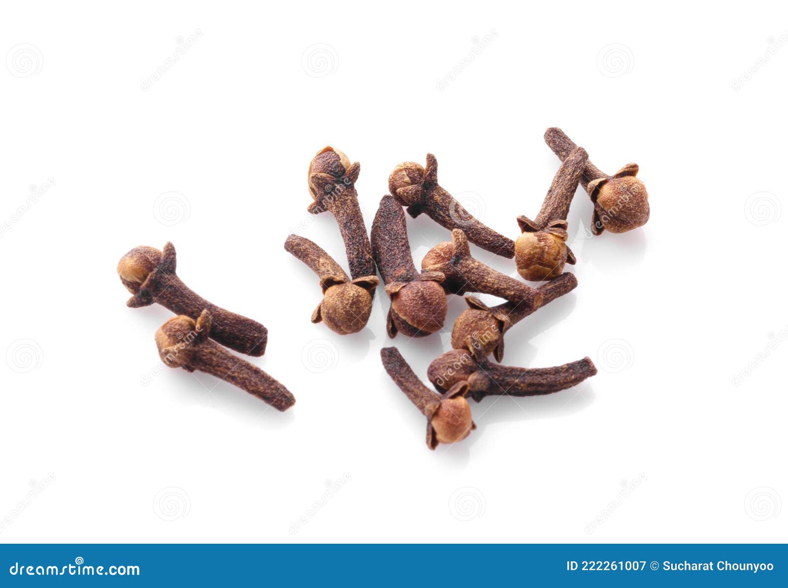 Dry Cloves On A White Background Rashes From The Jar. RoyaltyFree