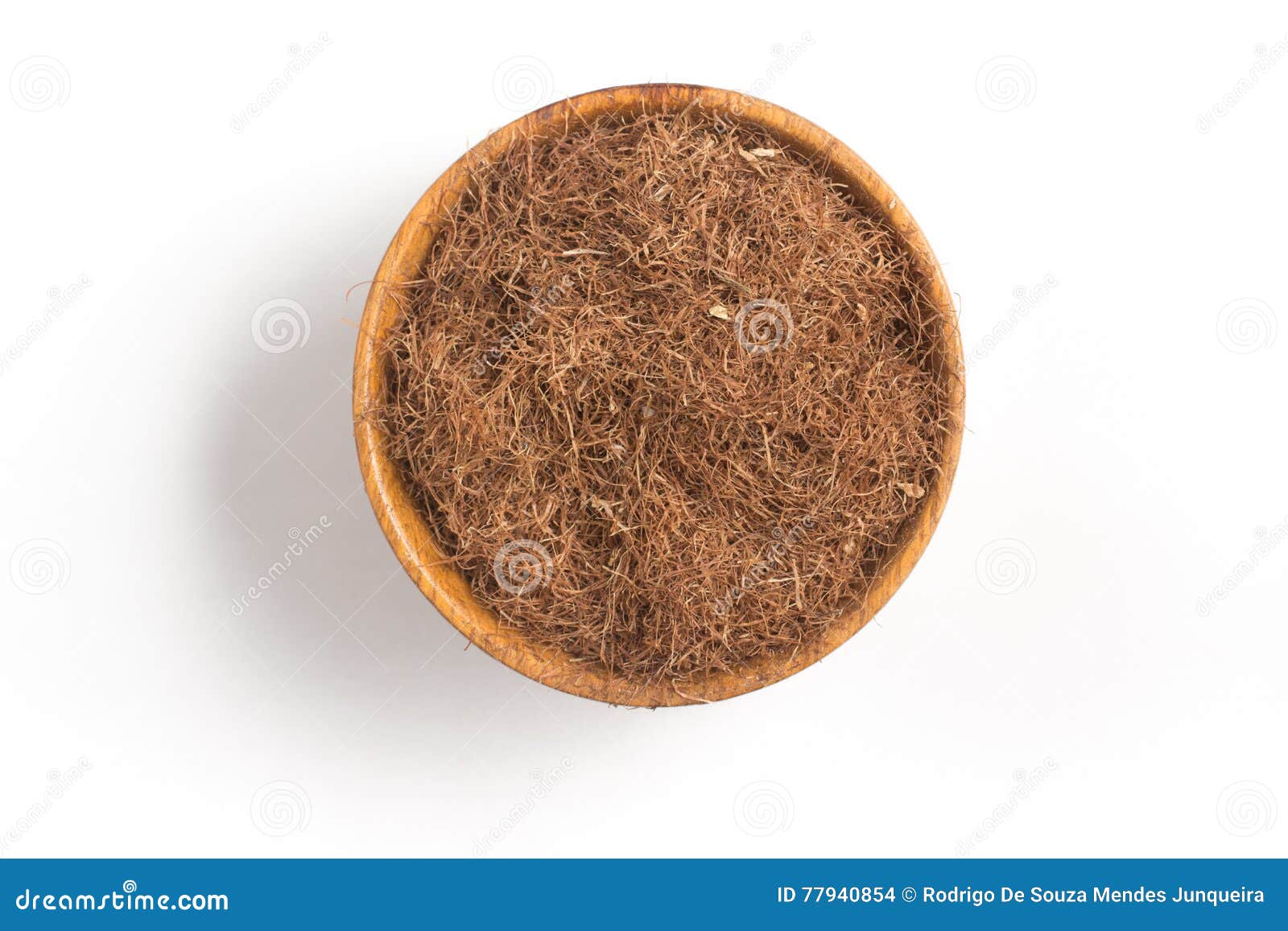 dry corn silk herb into a bowl. stigmata maydis