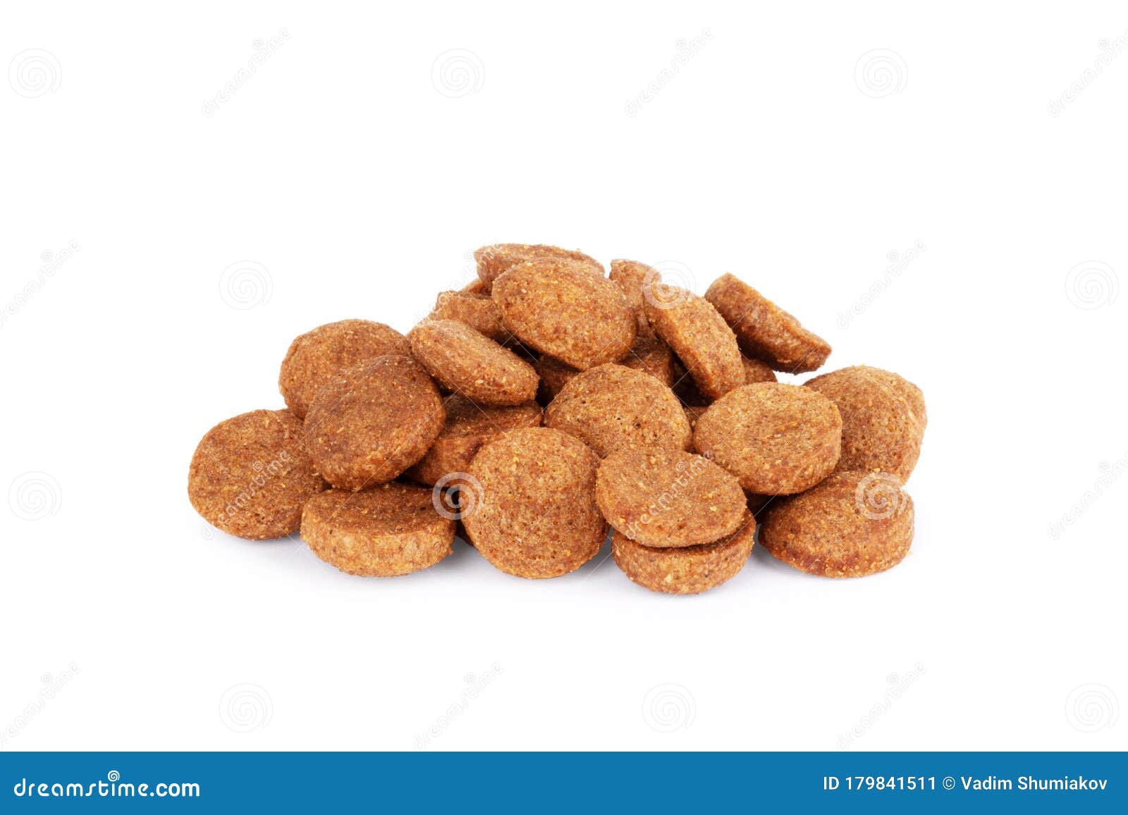 dry dog food on a white background