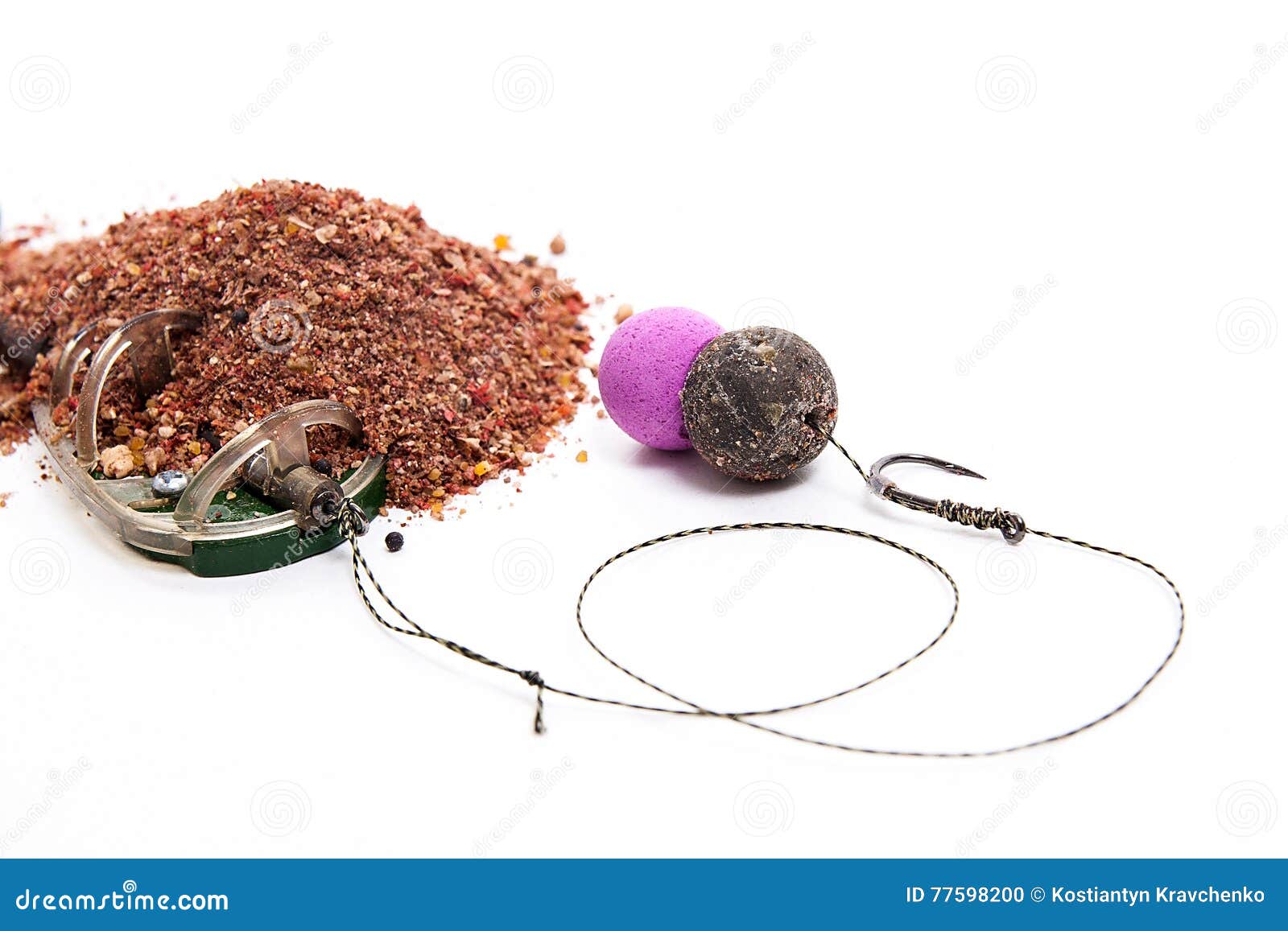 Dry Feed for Carp Fishing. Ready for Use Carp Bait with Fishing Stock Photo  - Image of closeup, accessories: 77598200
