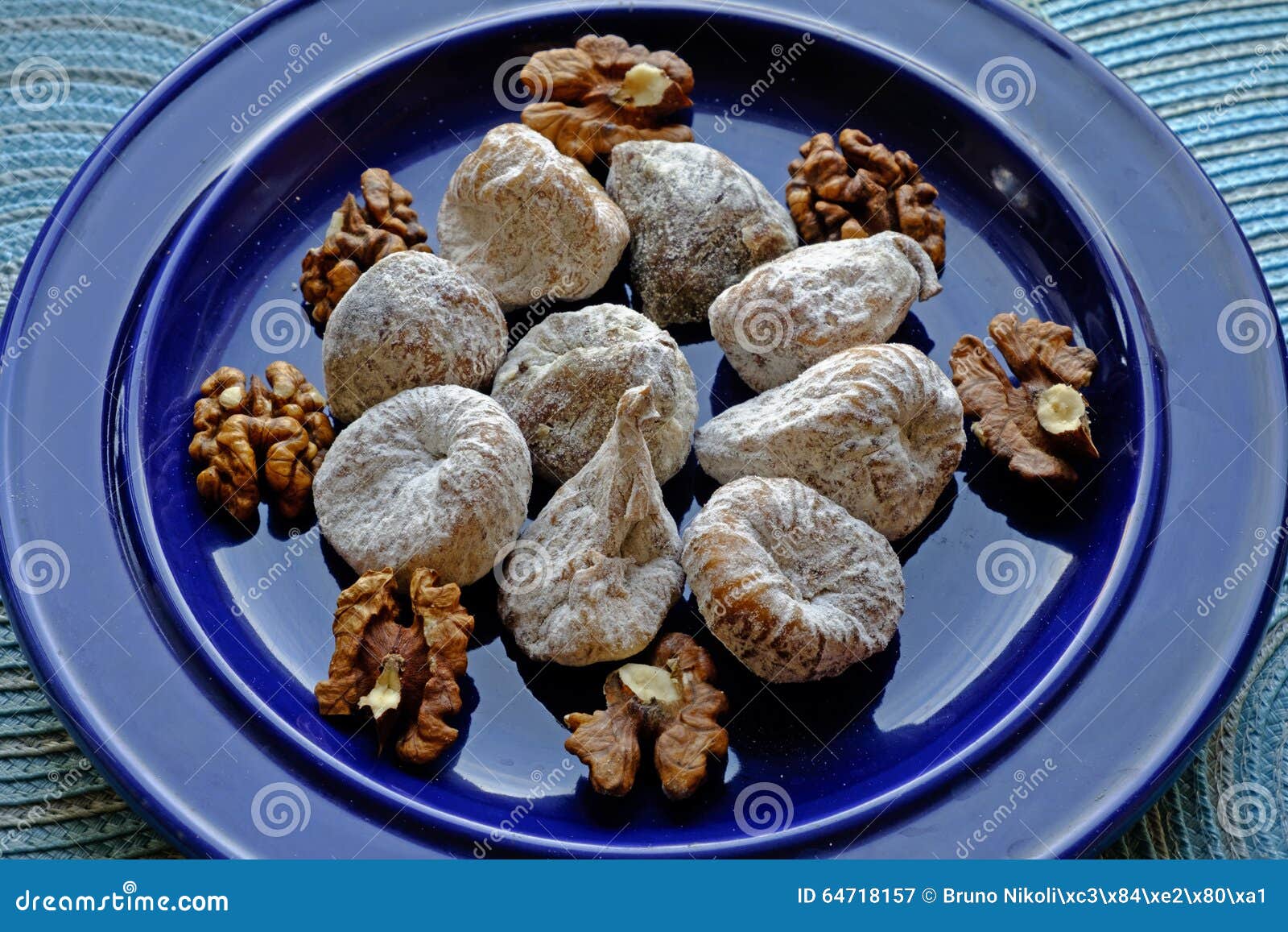 Dry Figs and Walnuts in Landscape Closeup Stock Image Image of eating, brown 64718157