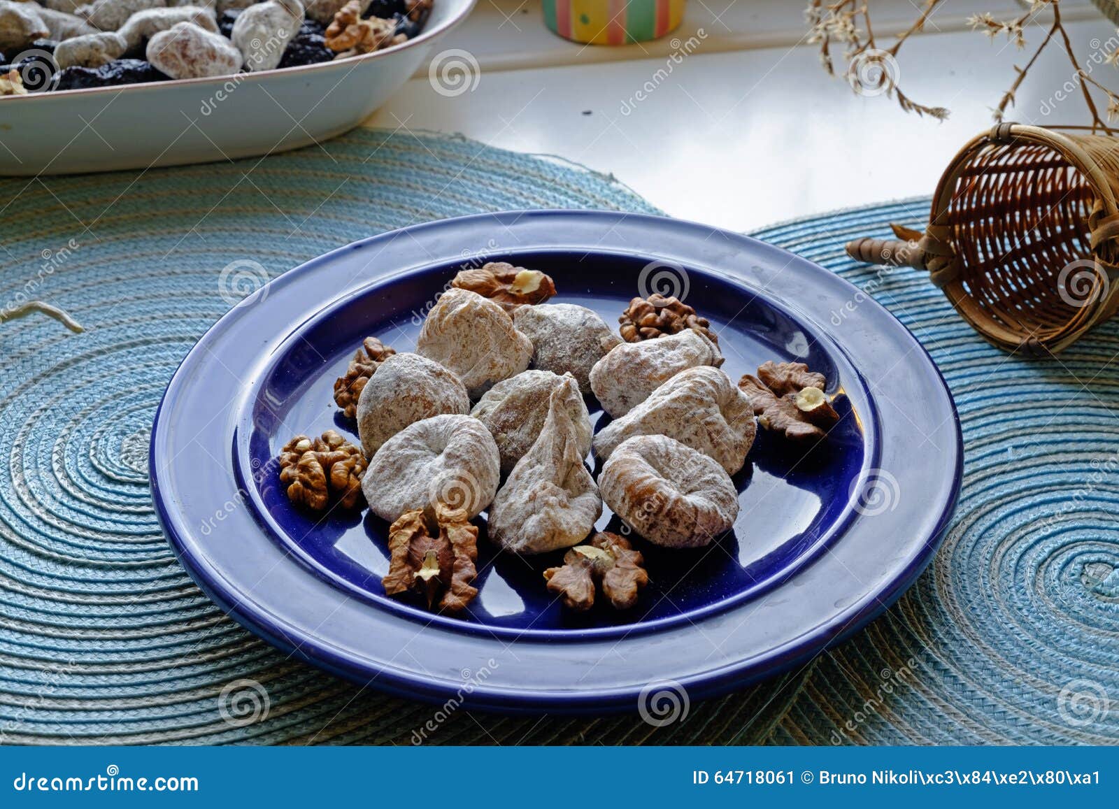 Dry Figs and Walnuts in Landscape Wide Stock Image Image of yellow, eating 64718061