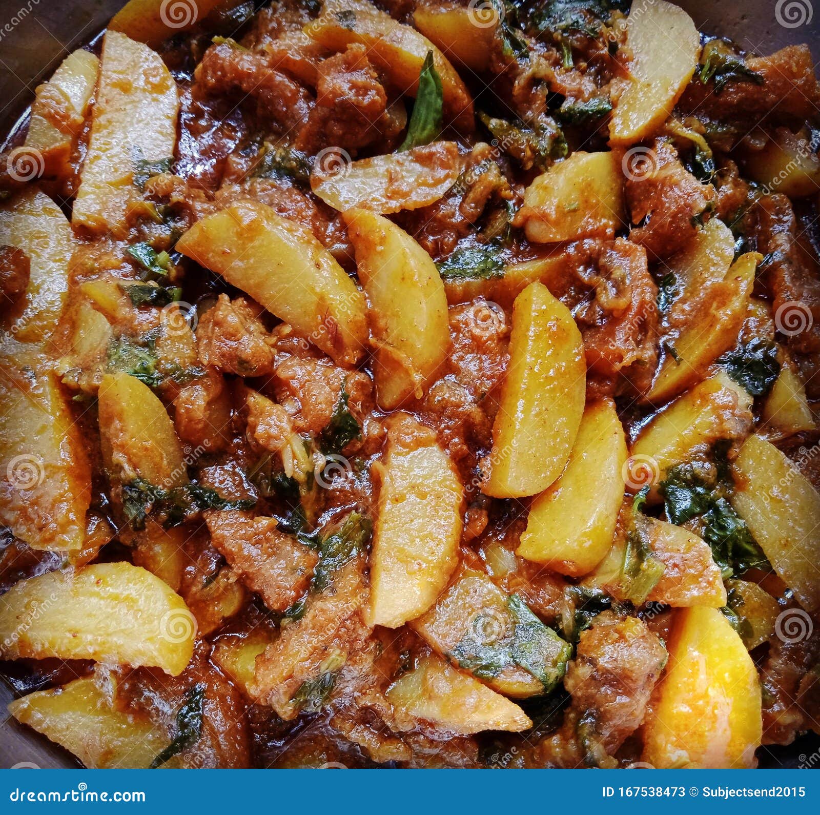 Dry Fish with Potatoes, Coriander and Indian Spice 库存图片 图片 包括有 印第安语, 土豆 167538473