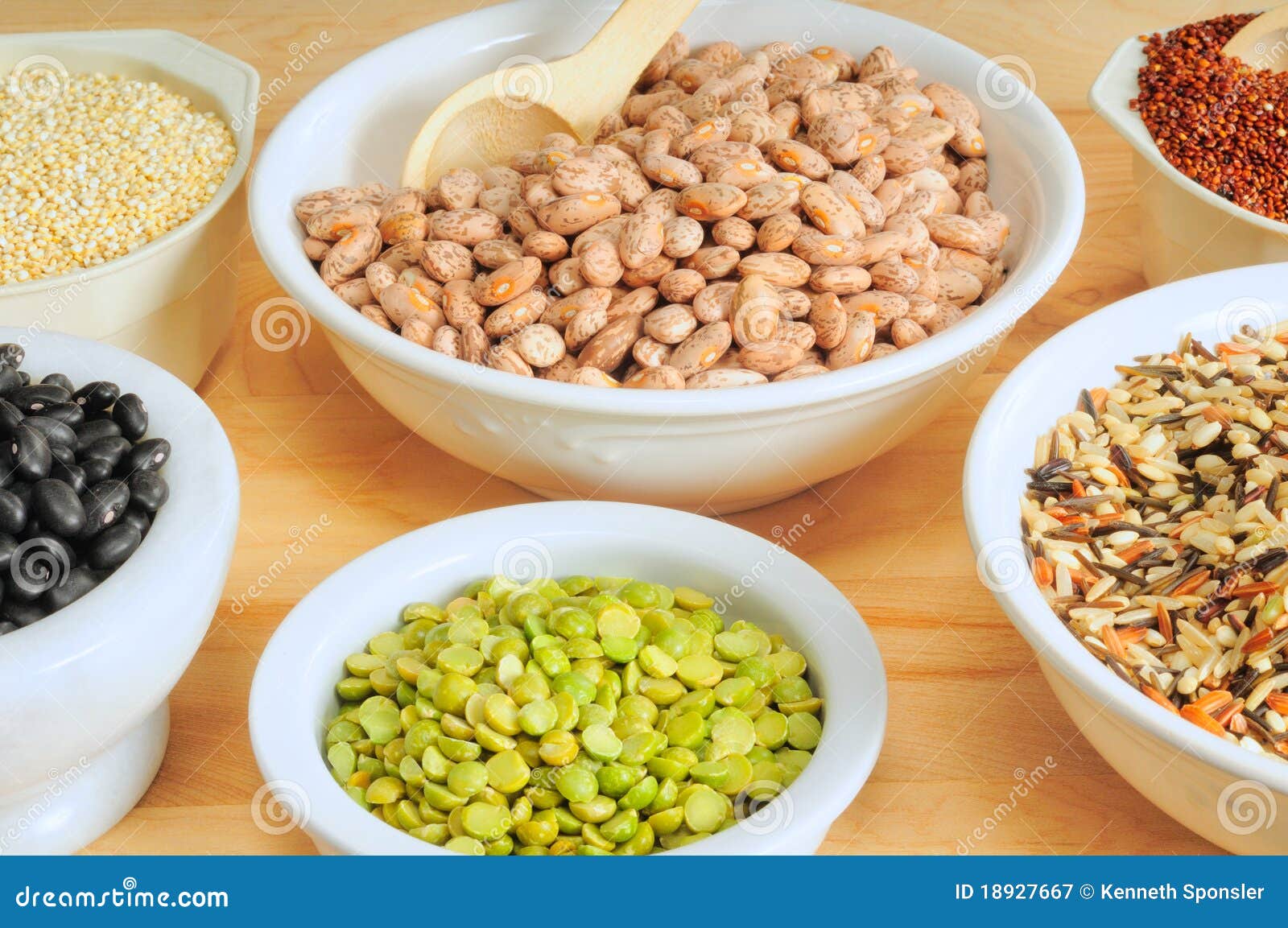 Dry food staples stock image. Image of beige, bowl, bowls 18927667