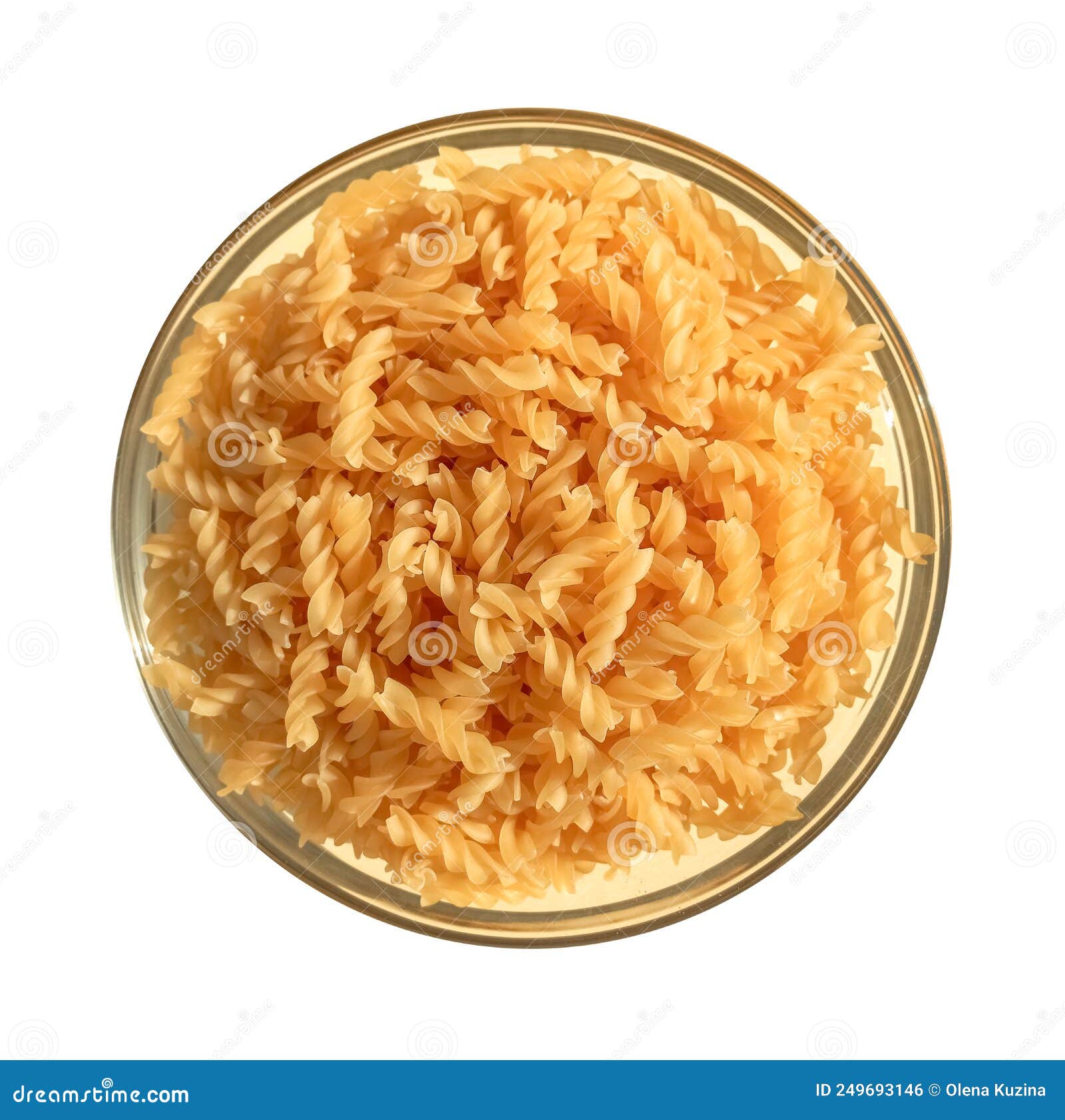 Dry Fusilli Pasta Isolated on White Background Stock Photo Image of