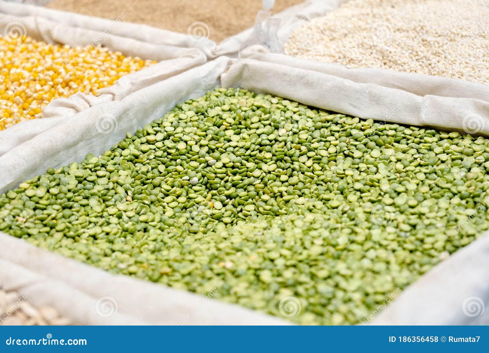 Dry Green Split Peas Sold at Supermarket Stock Photo Image of