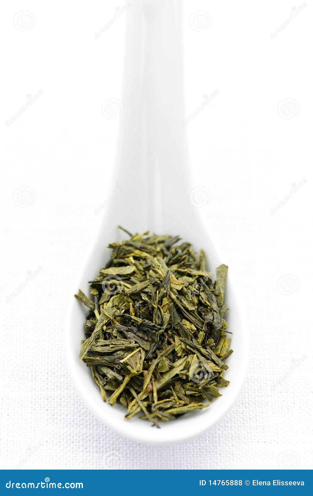 Dry Green Tea Leaves in a Spoon Stock Photo Image of brew, porcelain 14765888