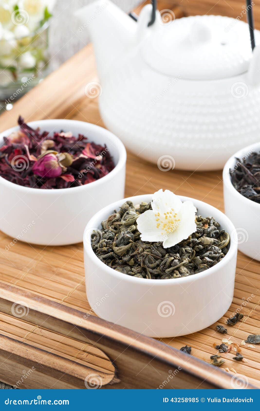 Dry Herbal Teas and Kettle of Freshly Brewed Tea Stock Image Image of assortment, rose 43258985