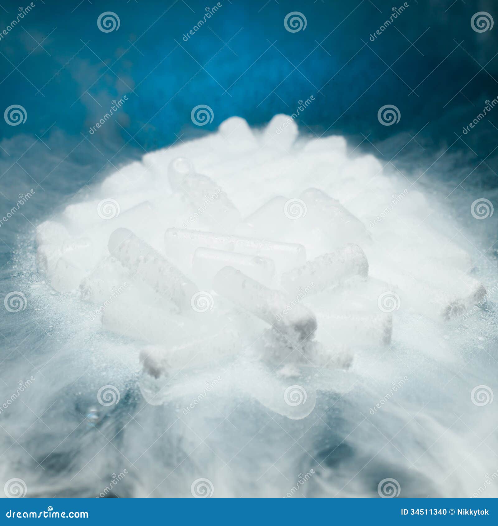 Dry ice with vapor stock photo. Image of background, blue 34511340
