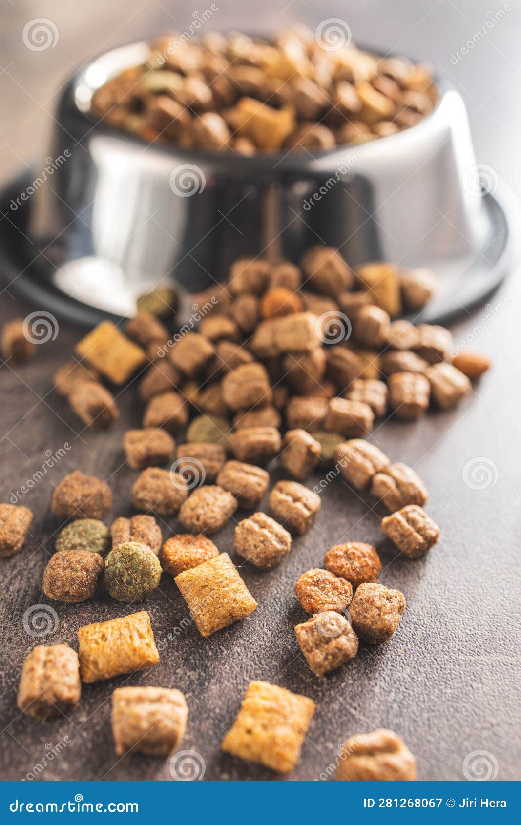 Dry Kibble Pet Food. Dog or Cat Food on Old Table Stock Image Image of crunchy, goodie 281268067