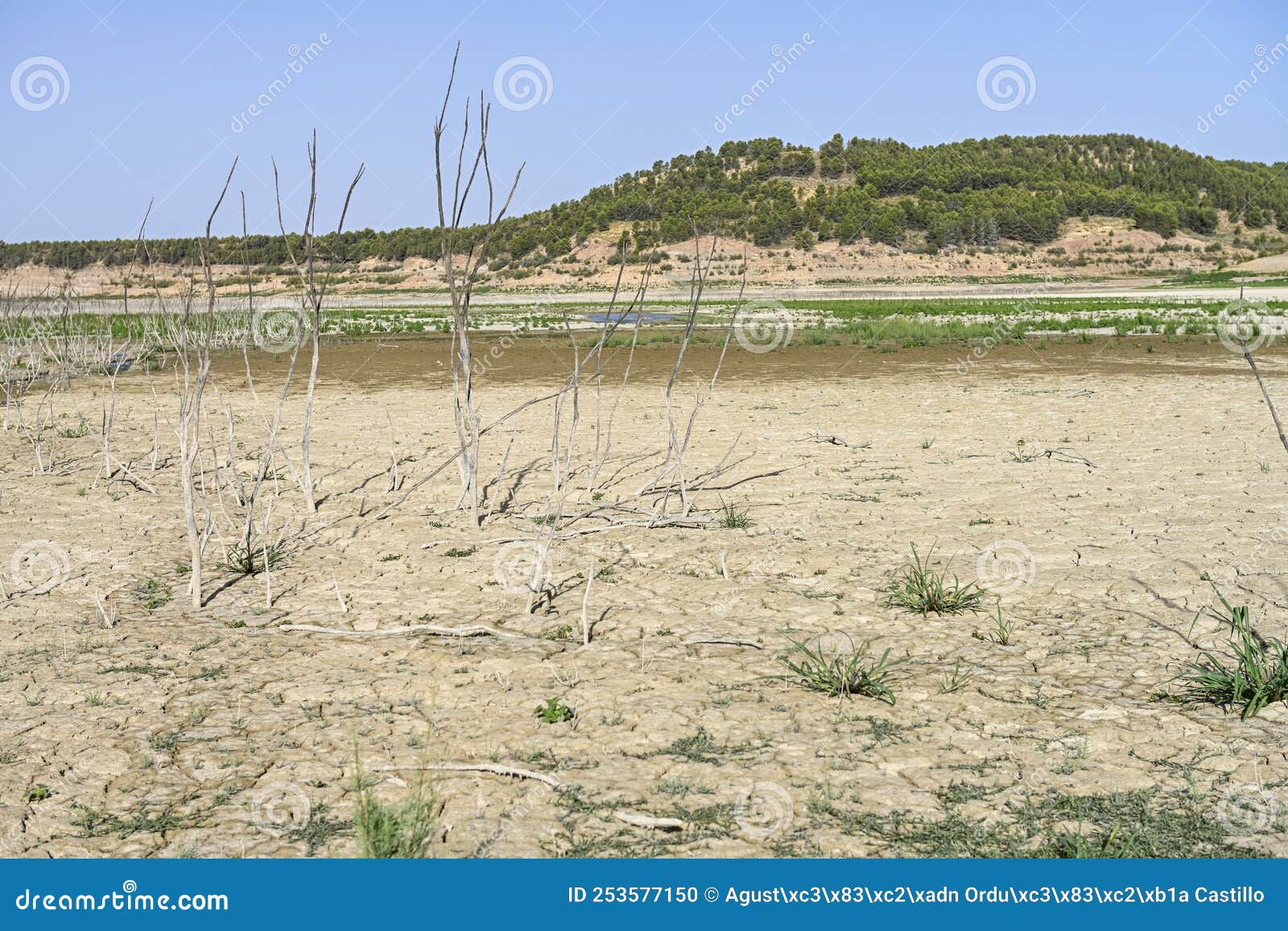 texture of dry land in southern europe. global warming and greenhouse effect