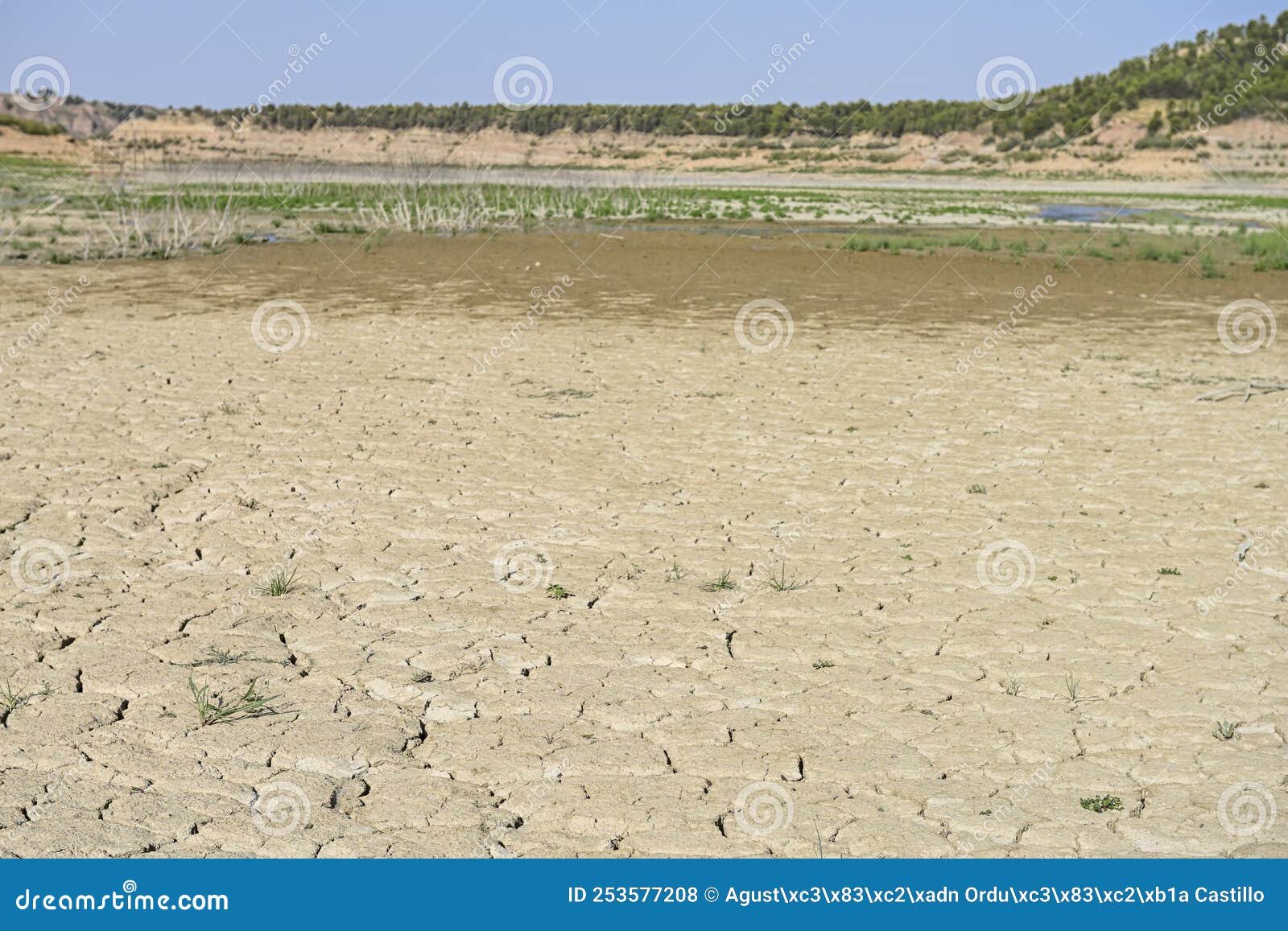 texture of dry land in southern europe. global warming and greenhouse effect
