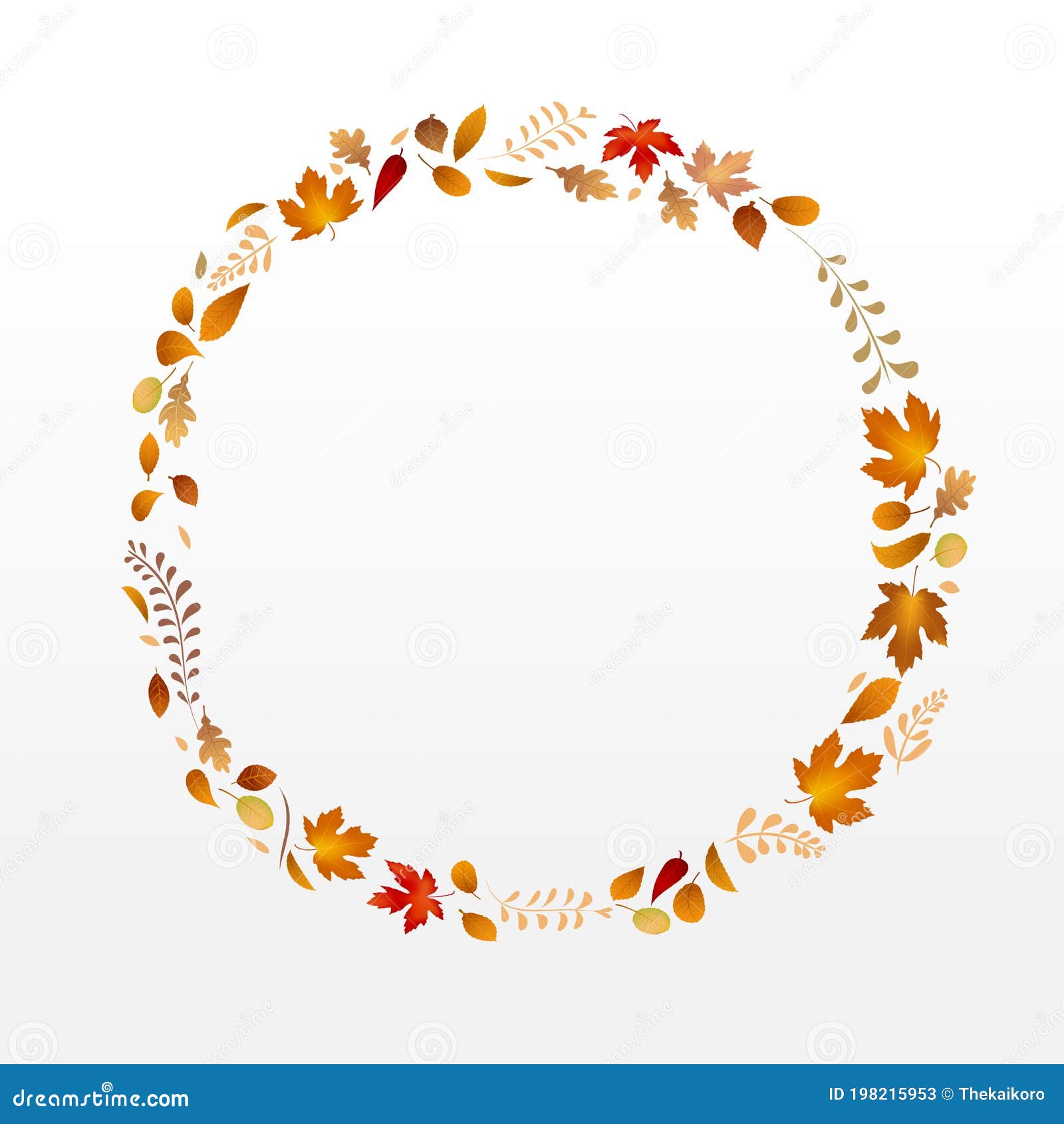 Dry Leaf and Floral Circle Frame for Autumn Design Element Stock Vector -  Illustration of autumnal, leaf: 198215953