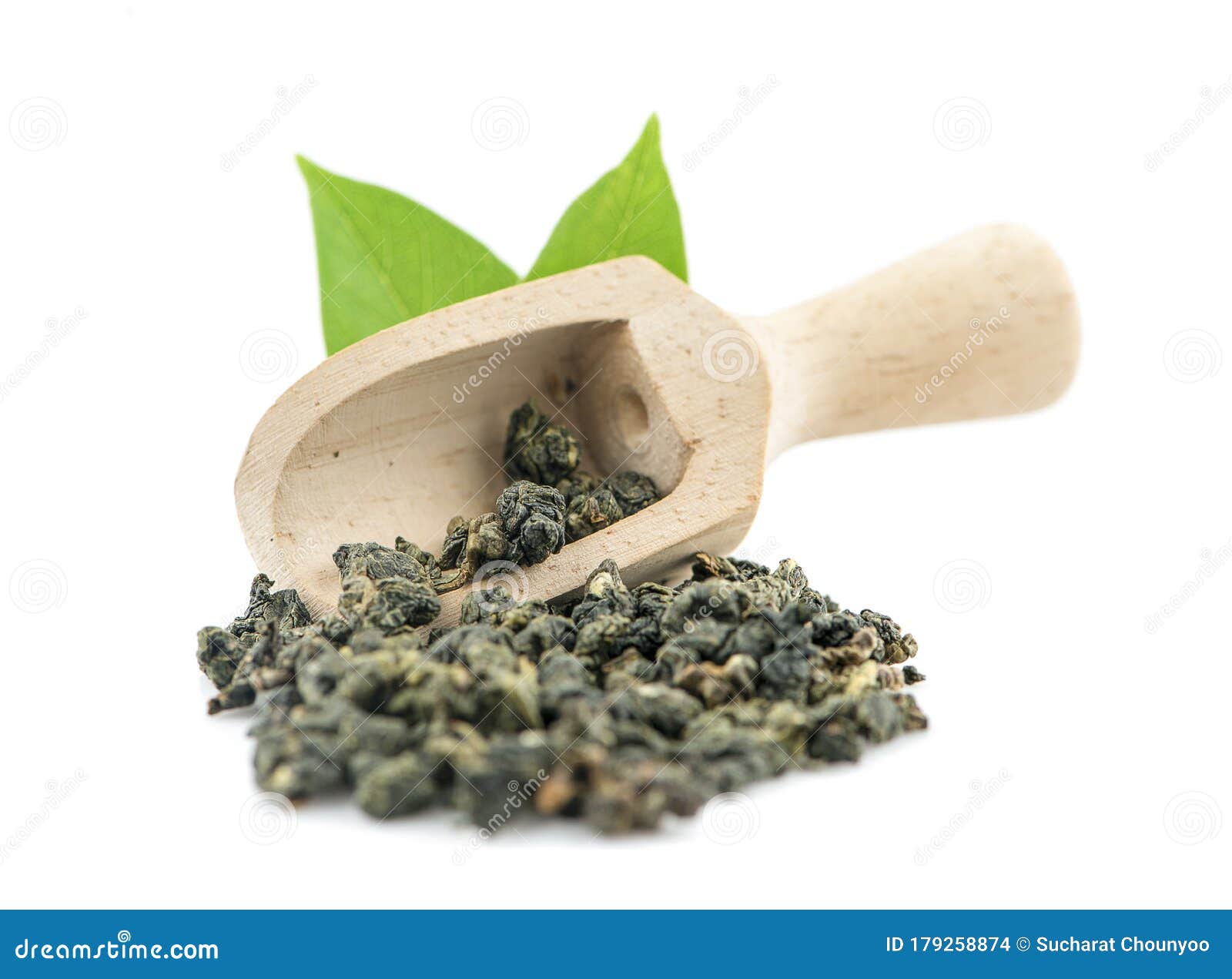 Dry Oolong Tea Leaves an Isolated on White Background Stock Photo