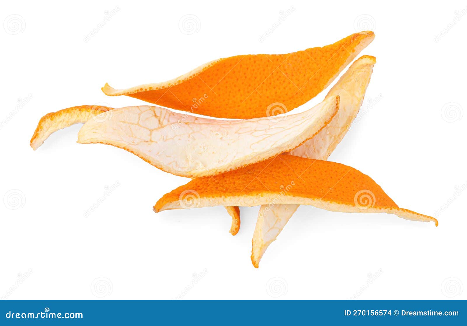Dry Orange Peels Isolated On White Top View Stock Photo Image Of