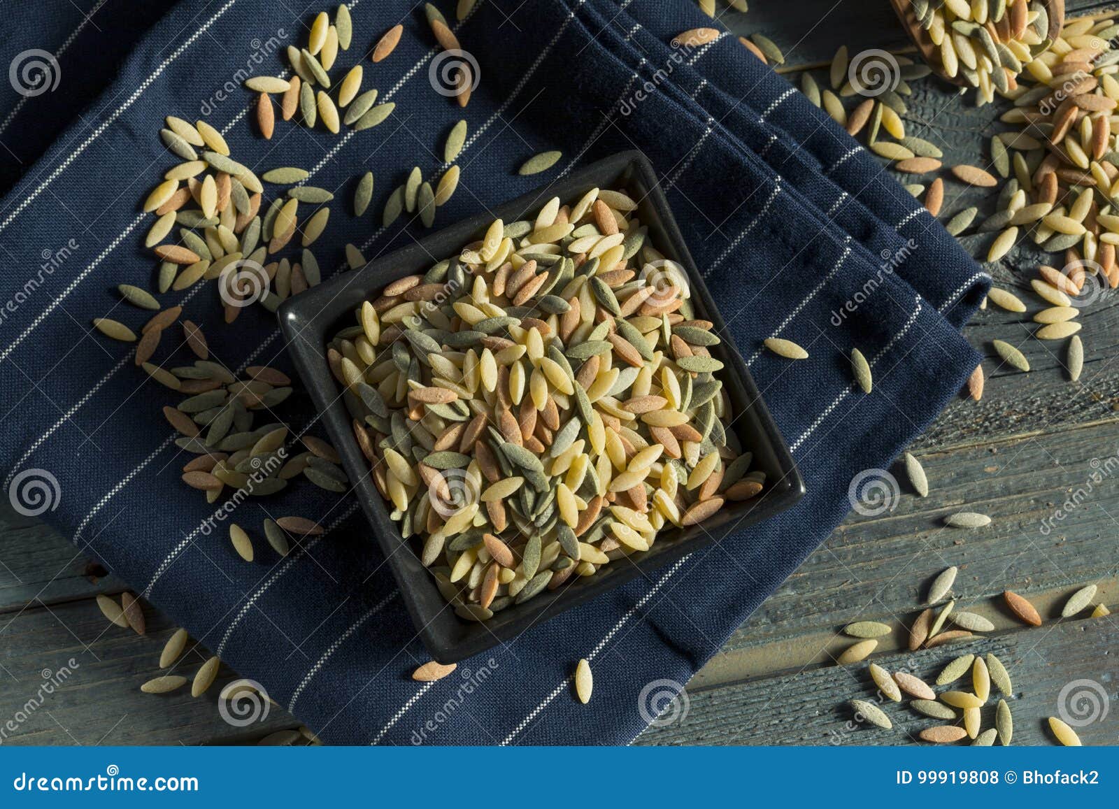 Dry Organic Tricolor Orzo Pasta Stock Image Image of grain