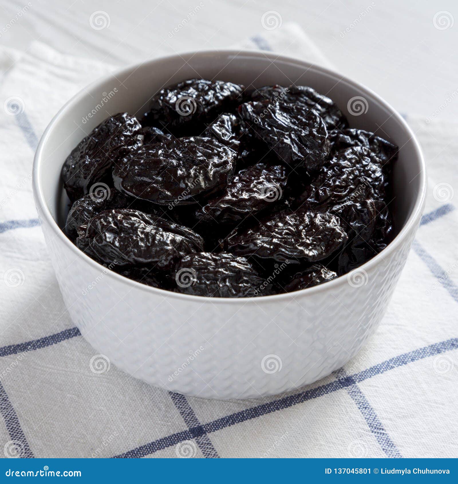 Dry Prunes in a Gray Bowl, Side View. Closeup Stock Image Image of group, dessert 137045801