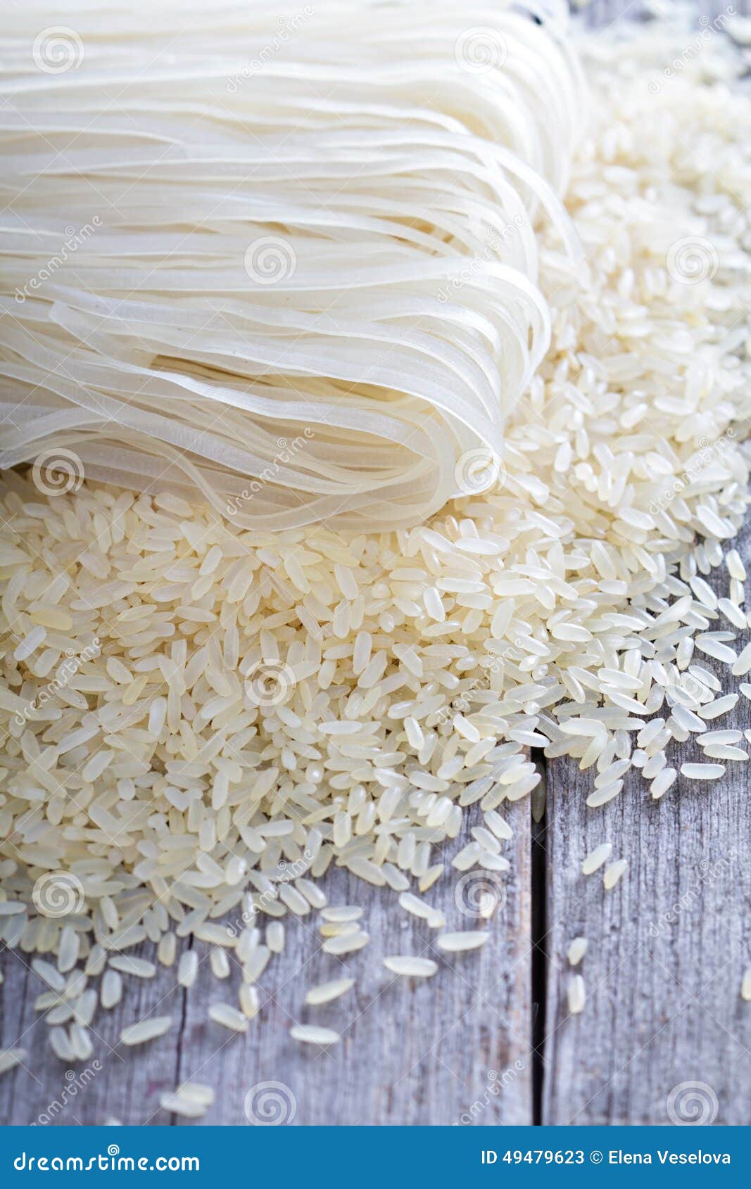 Dry Rice and Noodles on the Table Stock Image Image of food