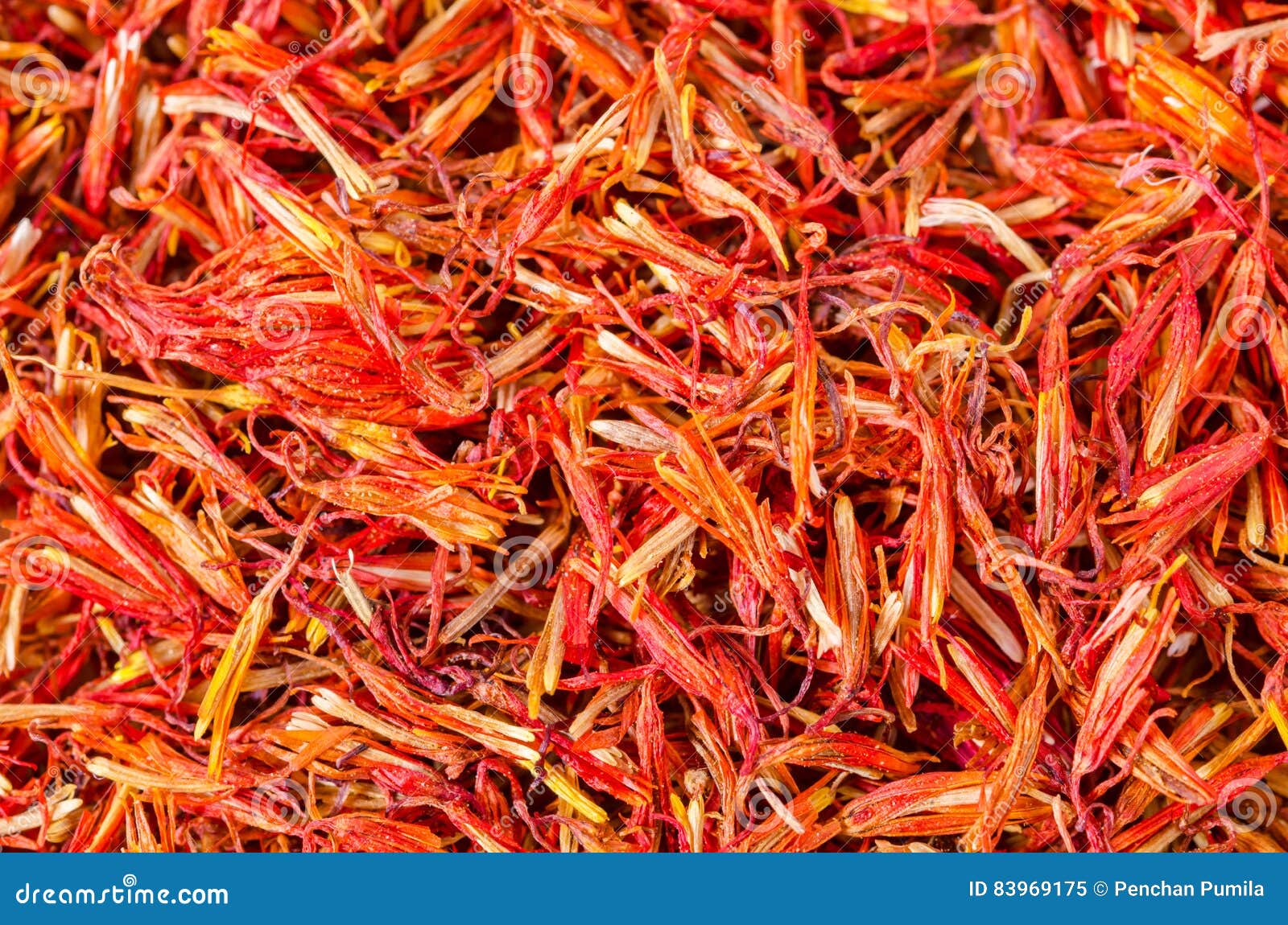 Dry safflower herb tea. stock image. Image of background 83969175