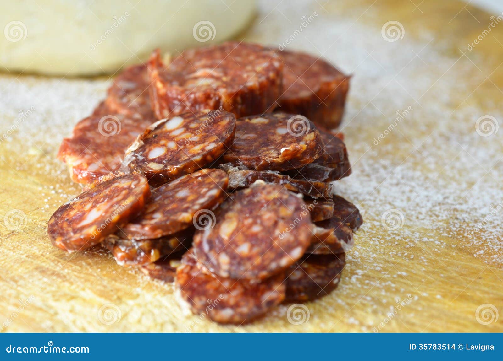 Dry sausage stock photo. Image of tasty, sliced, meal 35783514