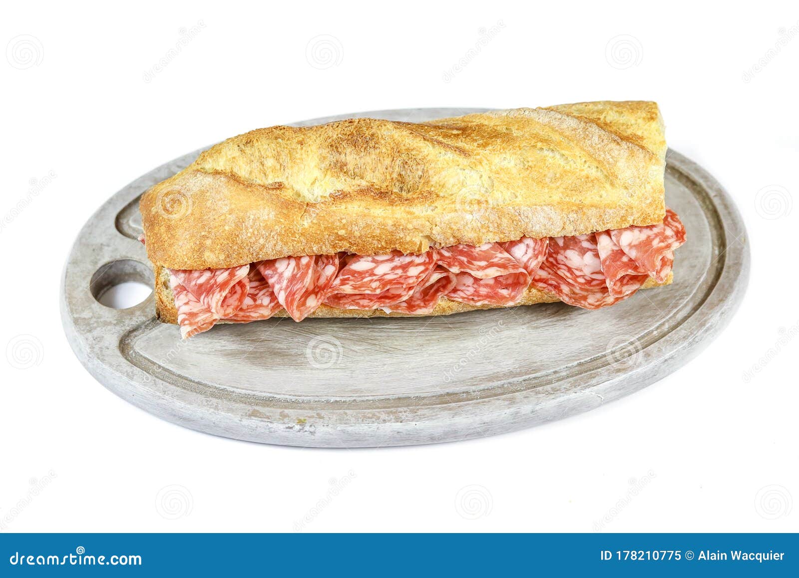 Dry sausage sandwich stock image. Image of sandwich 178210775