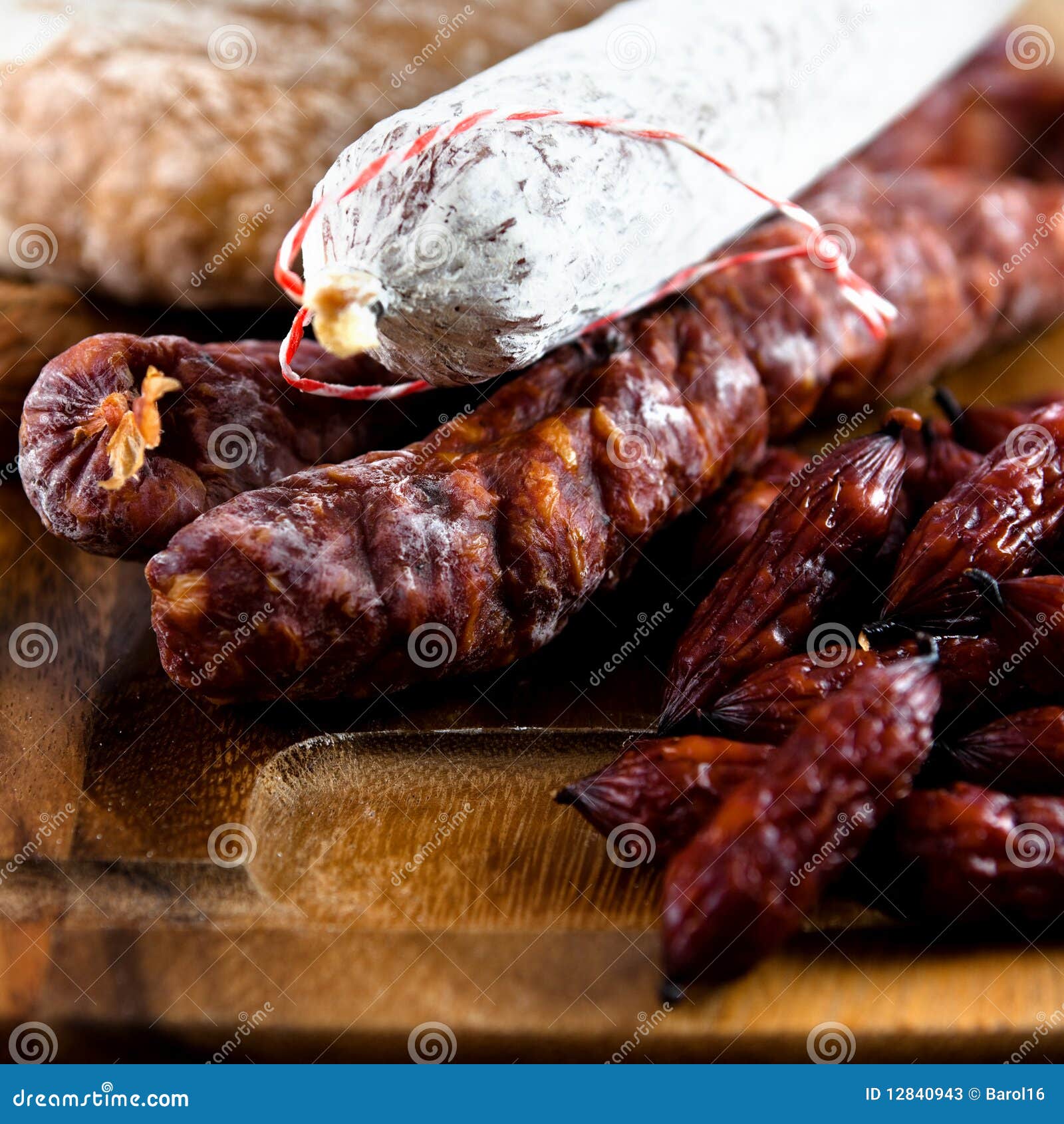 Dry sausages stock image. Image of cured, meat, cold 12840943