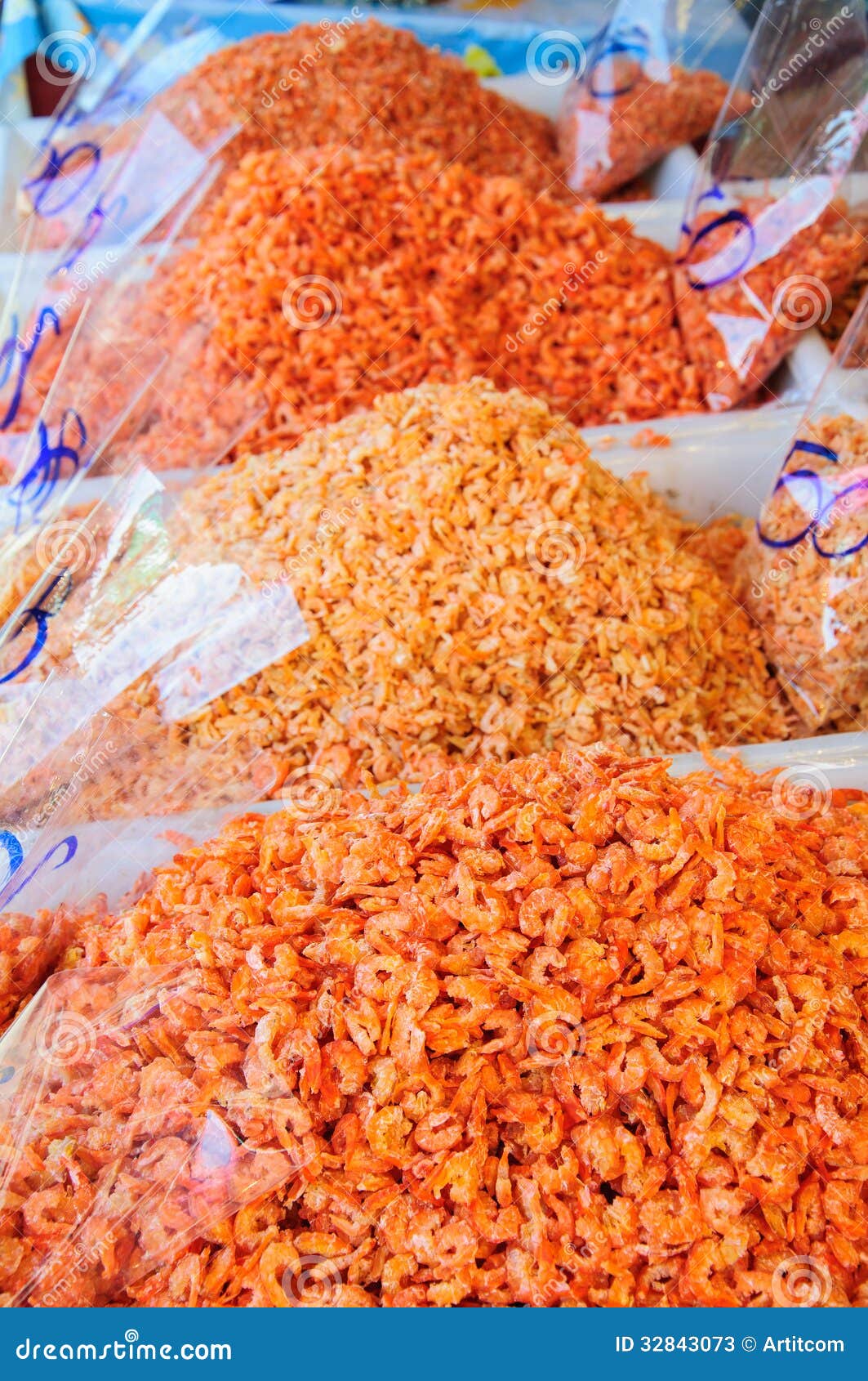Dry shrimps on market stock image. Image of marketplace 32843073