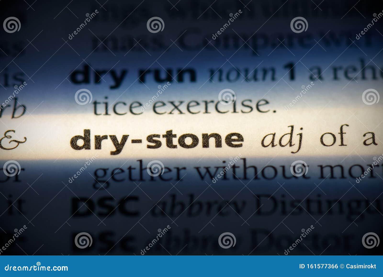 Drystone stock photo. Image of english, book, etymology 161577366