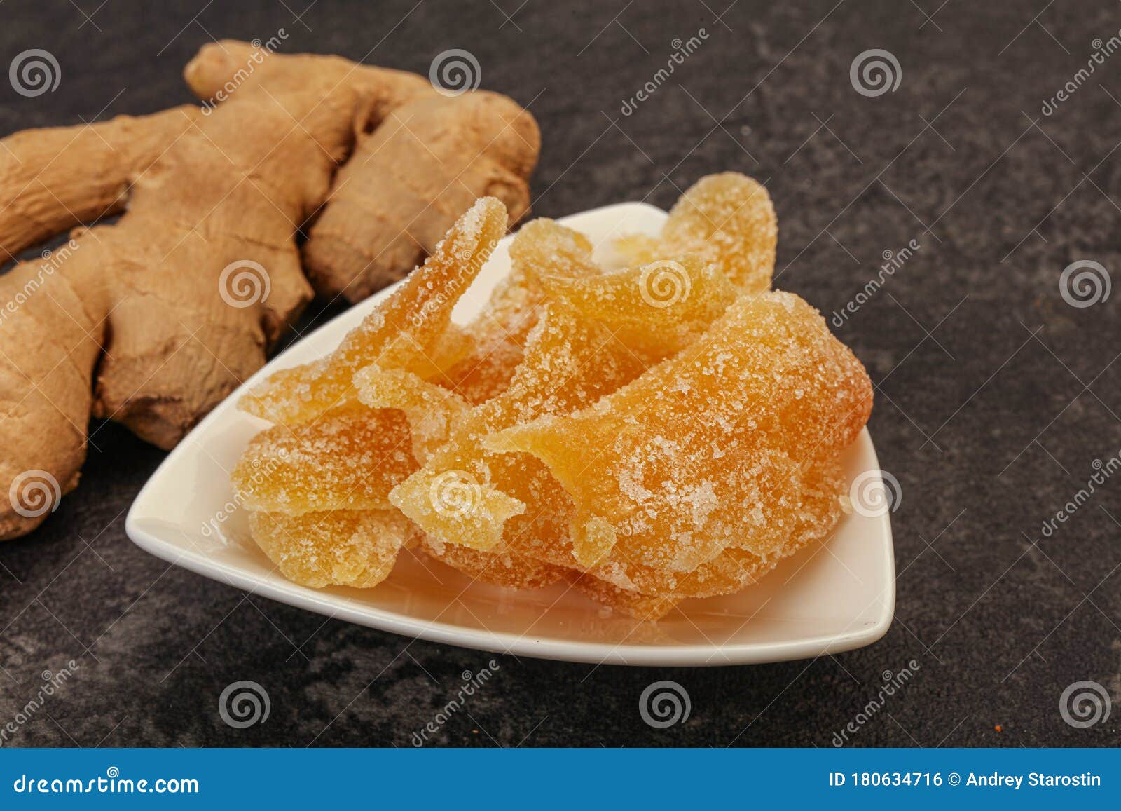 Dry Sweet Ginger in the Bowl Stock Photo Image of herb, ginger 180634716